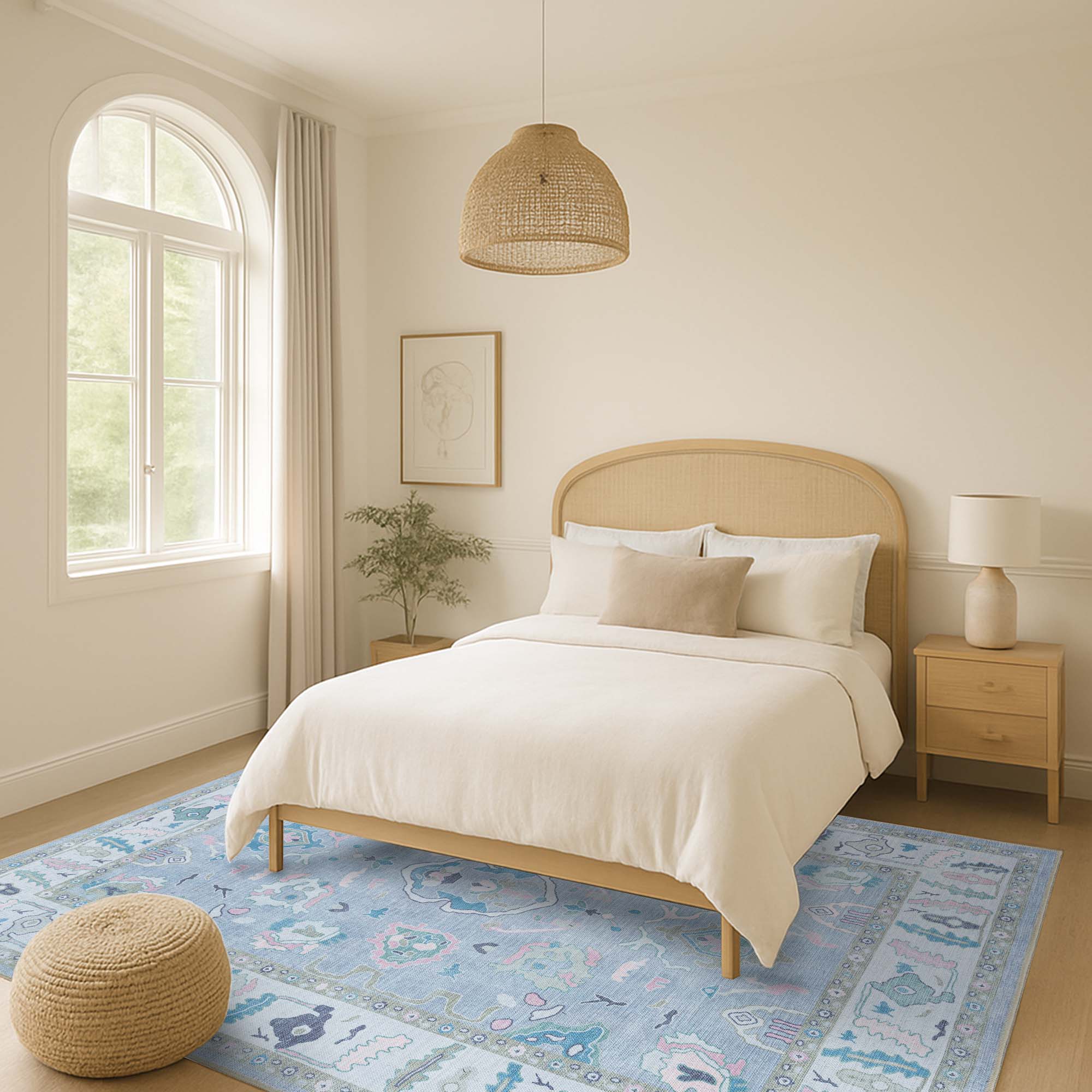 Aviana Pastel Lavender Modern Oushak Rug