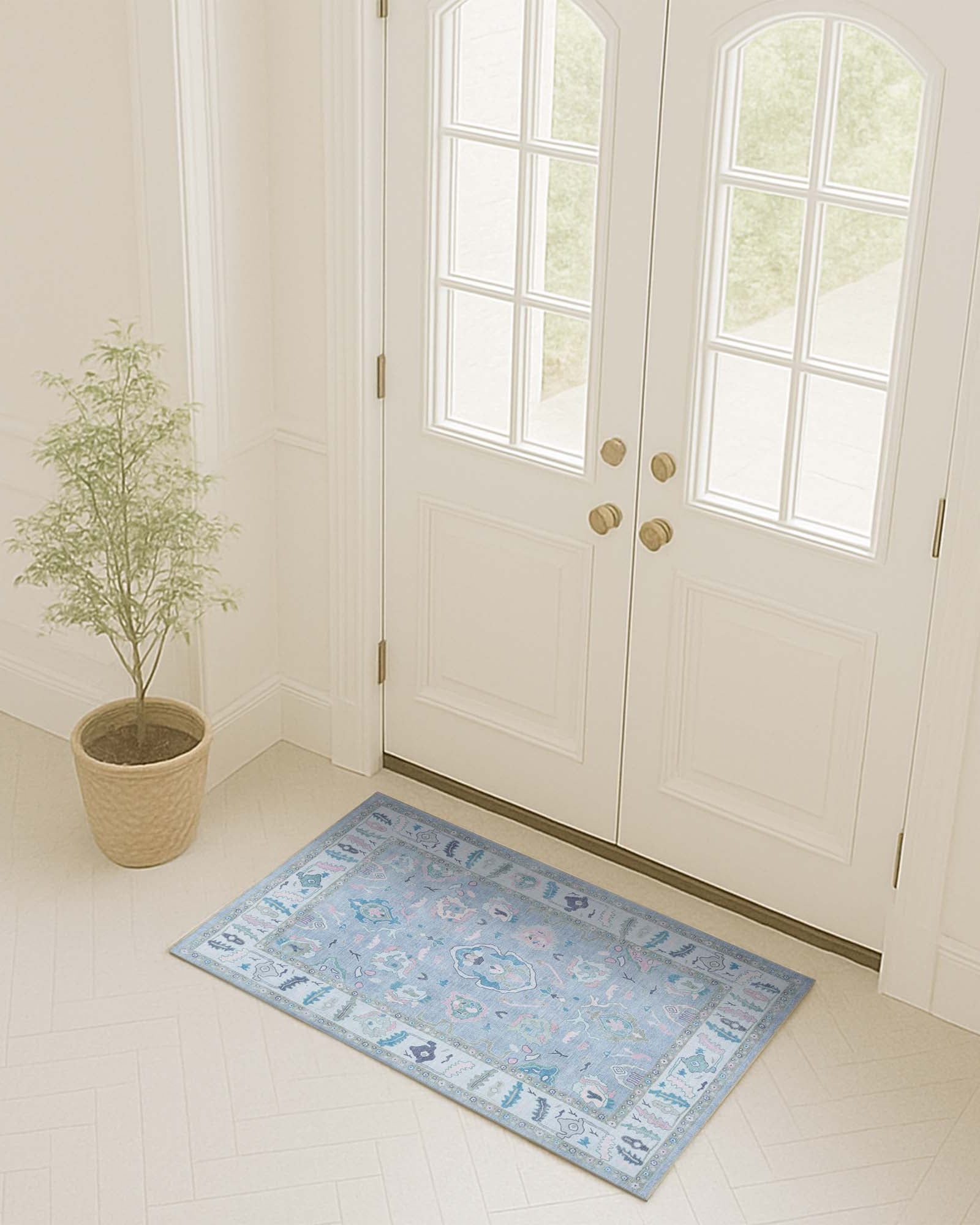 Aviana Pastel Lavender Modern Oushak Rug