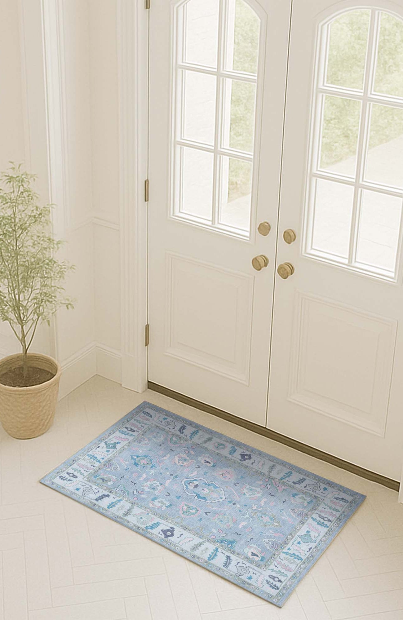 Aviana Pastel Lavender Modern Oushak Rug