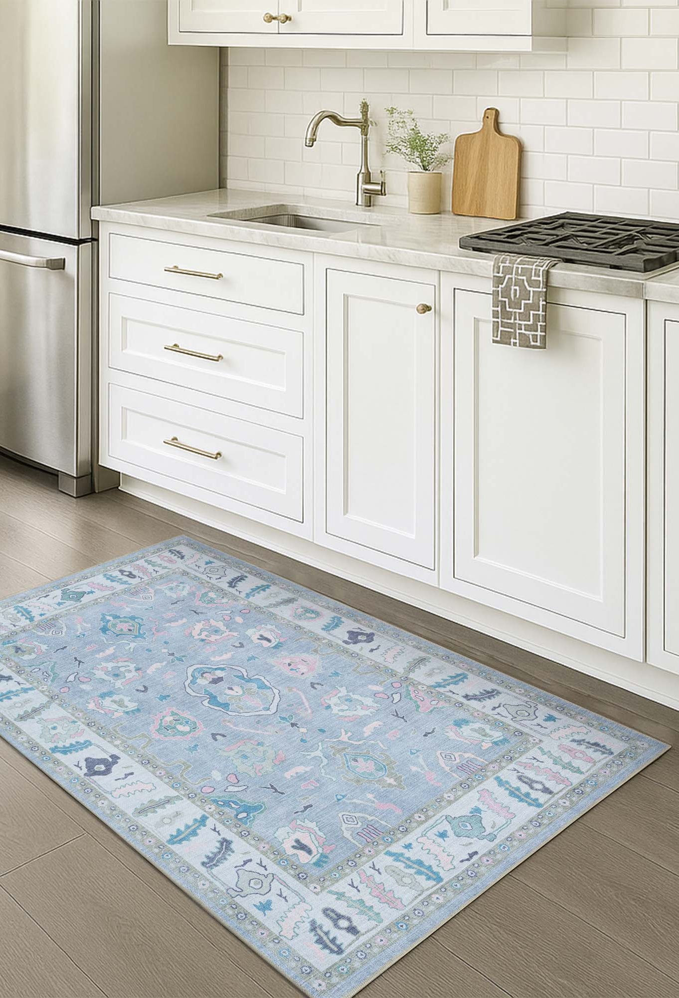 Aviana Pastel Lavender Modern Oushak Rug