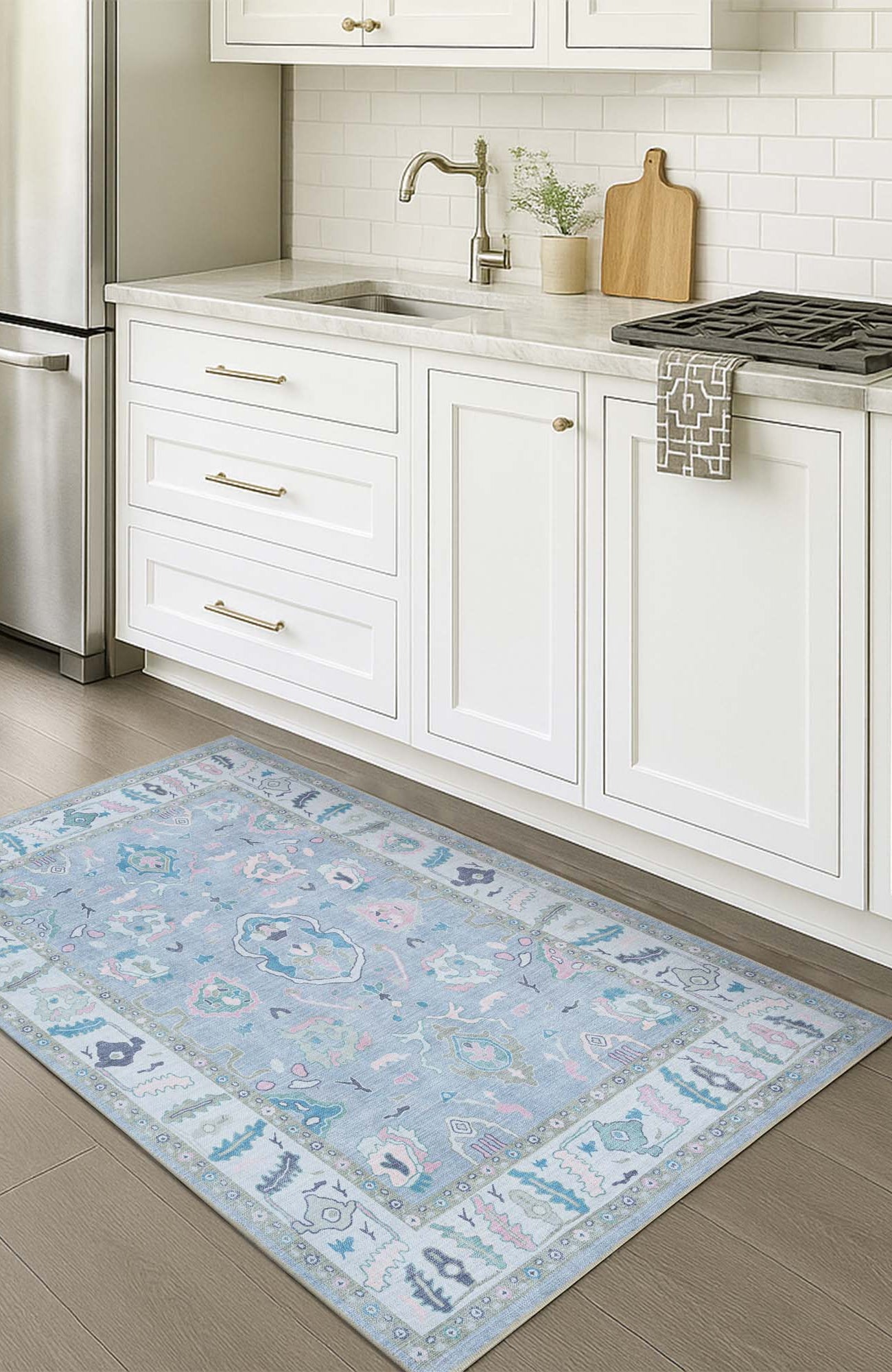 Aviana Pastel Lavender Modern Oushak Rug