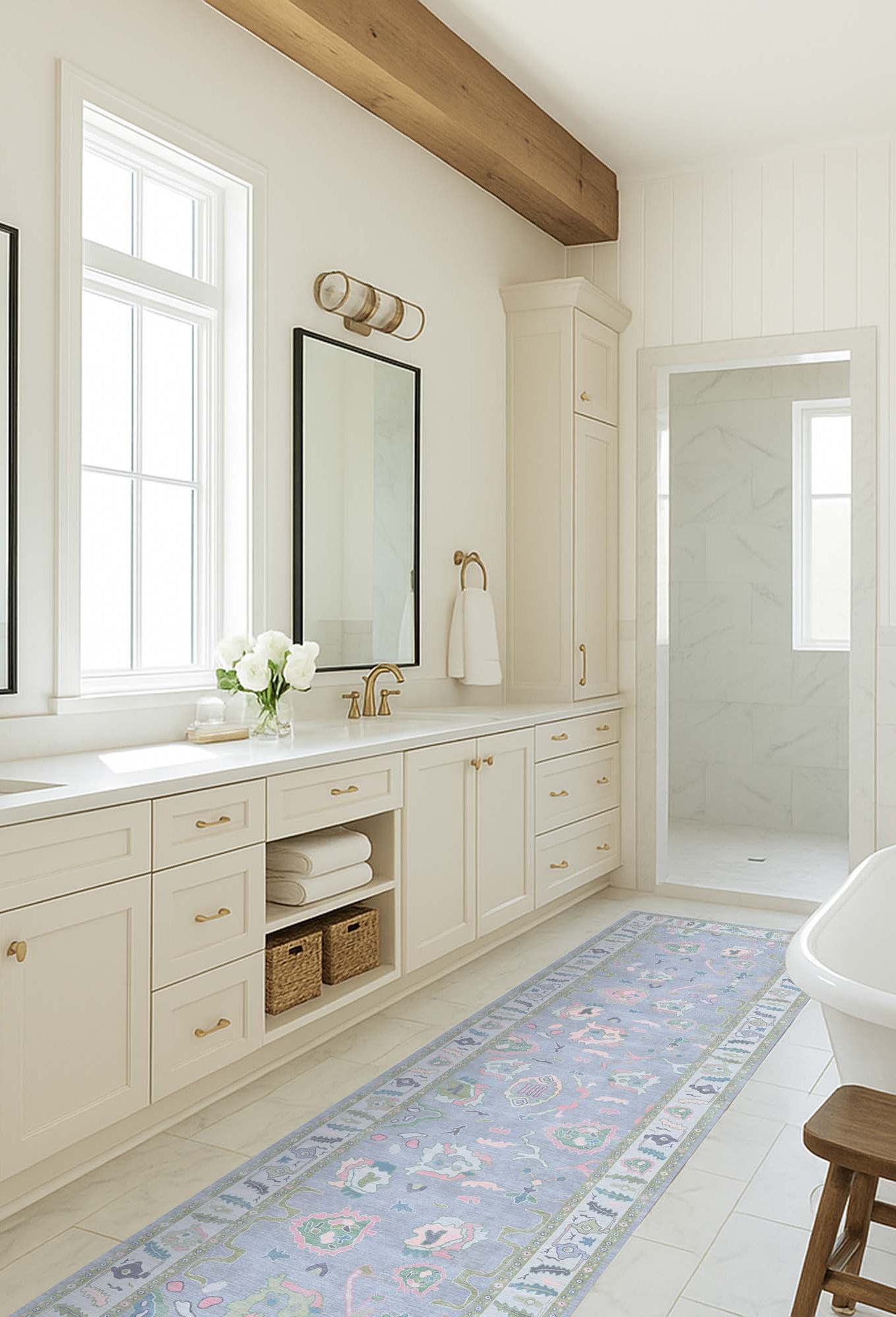 Aviana Pastel Lavender Modern Oushak Rug