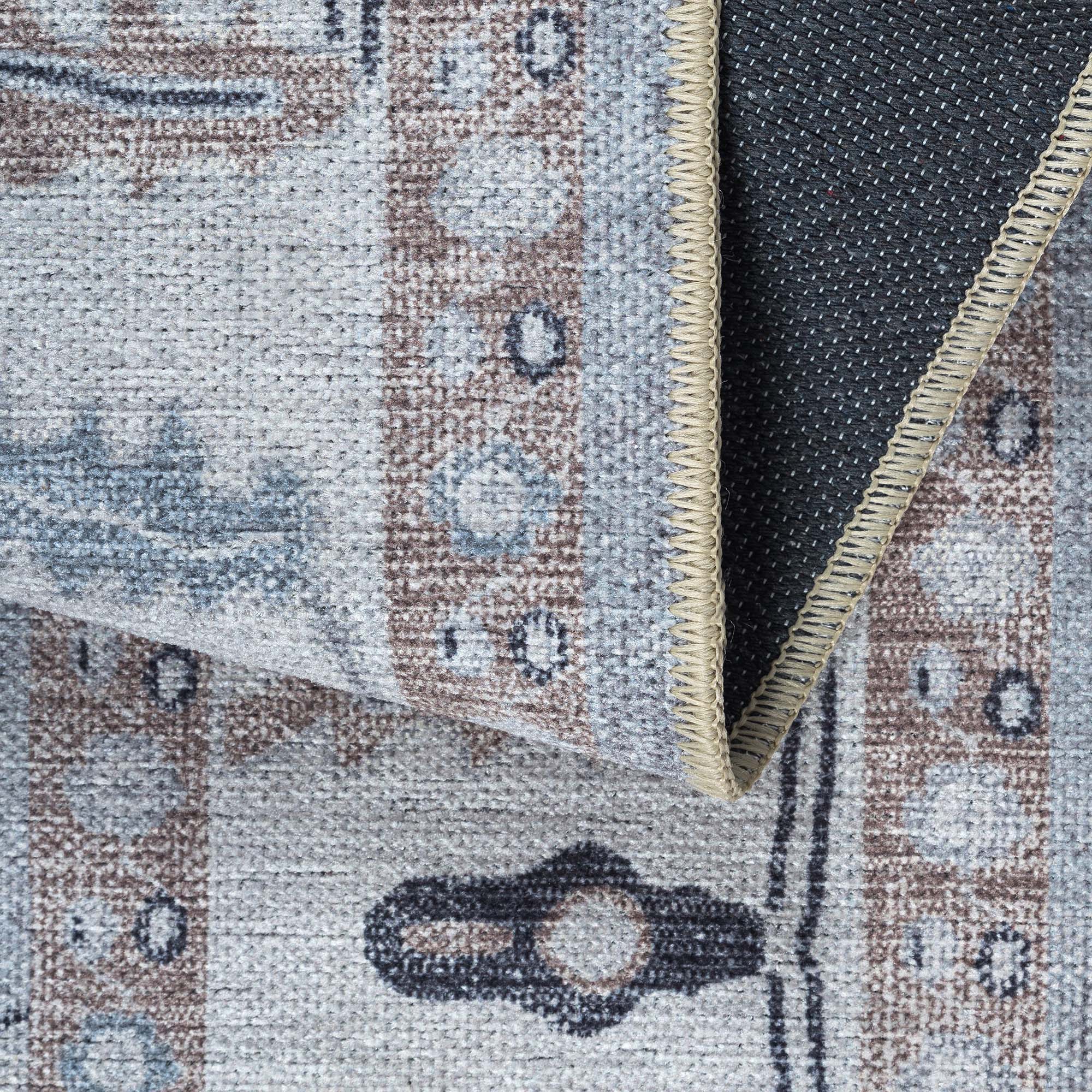 Sylvie Gray Blue Pastel Modern Oushak Rug