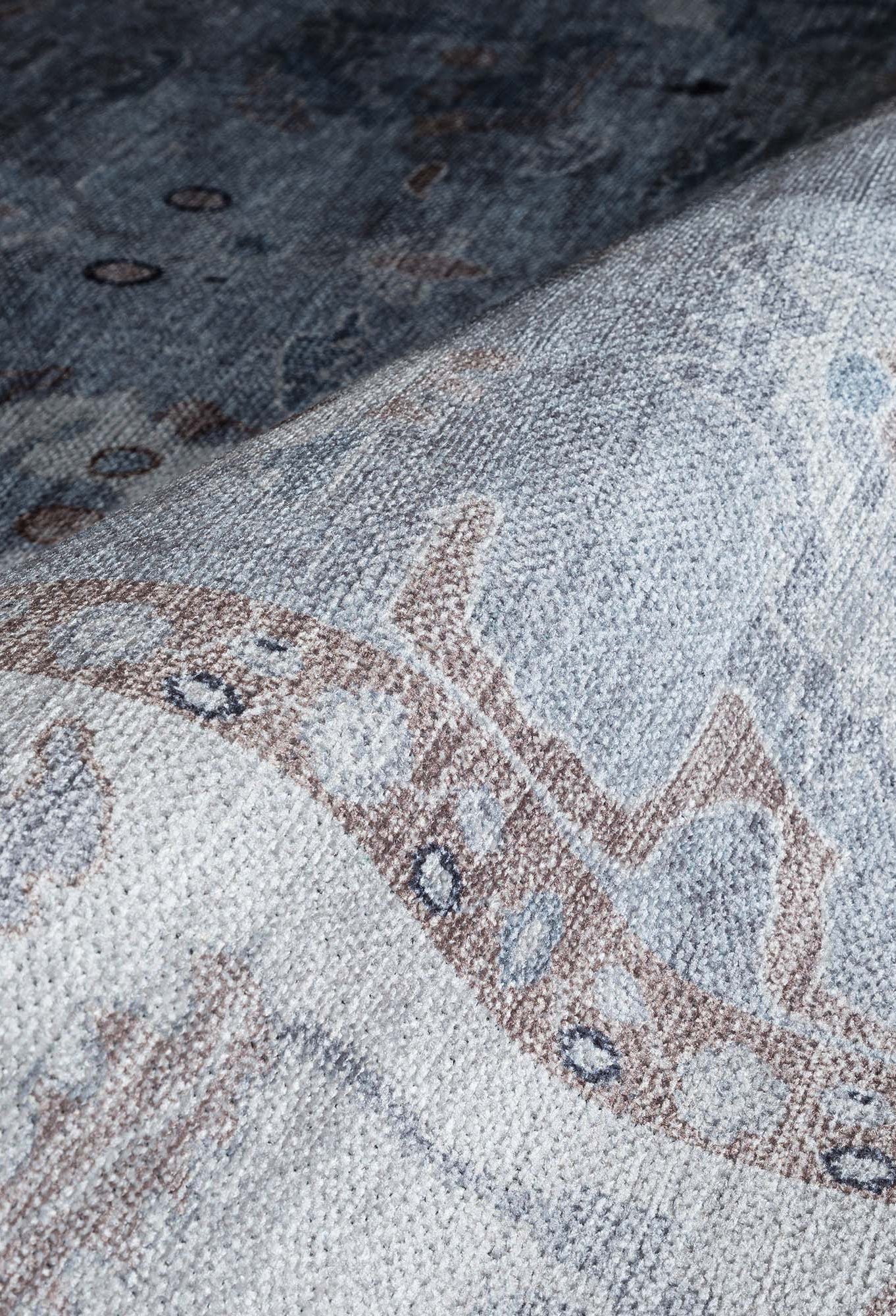 Sylvie Gray Blue Pastel Modern Oushak Rug