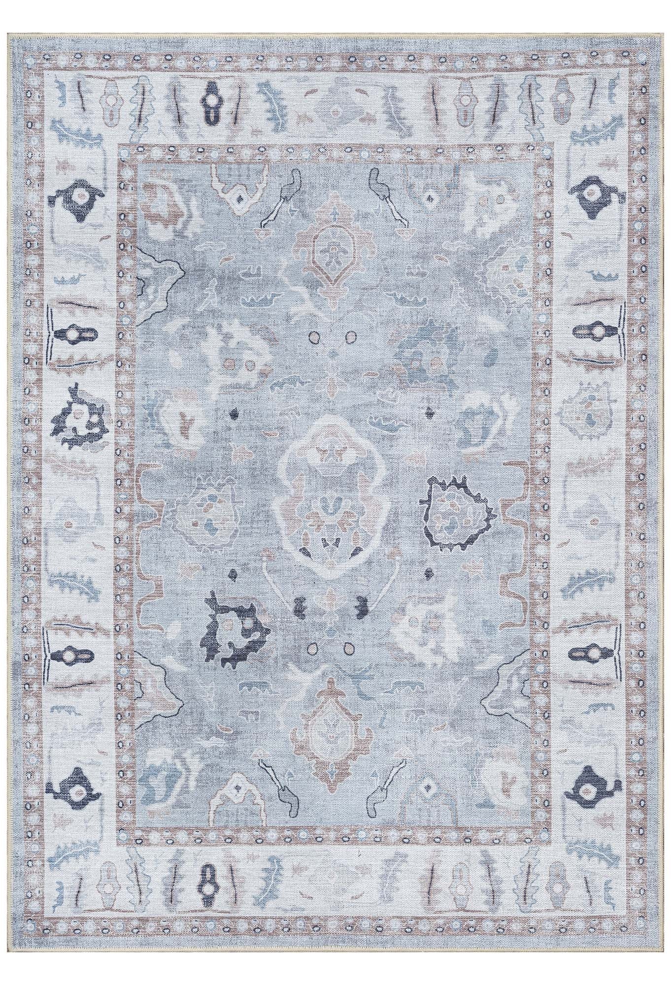 Sylvie Gray Blue Pastel Modern Oushak Rug