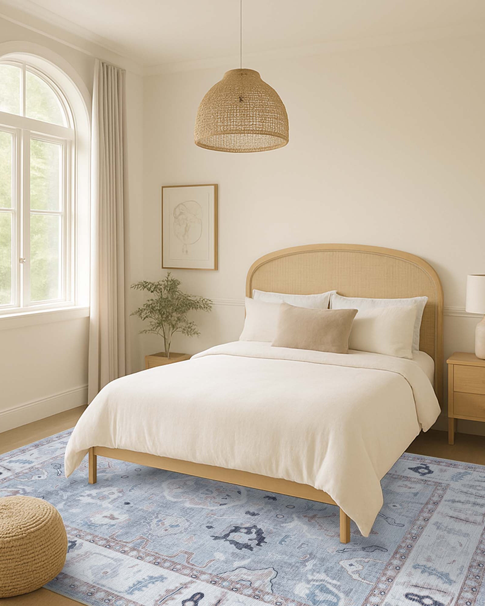 Sylvie Gray Blue Pastel Modern Oushak Rug