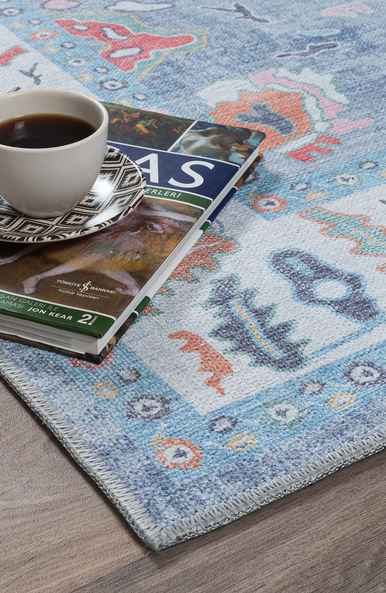 Asiya Muted Blues Modern Oushak Rug