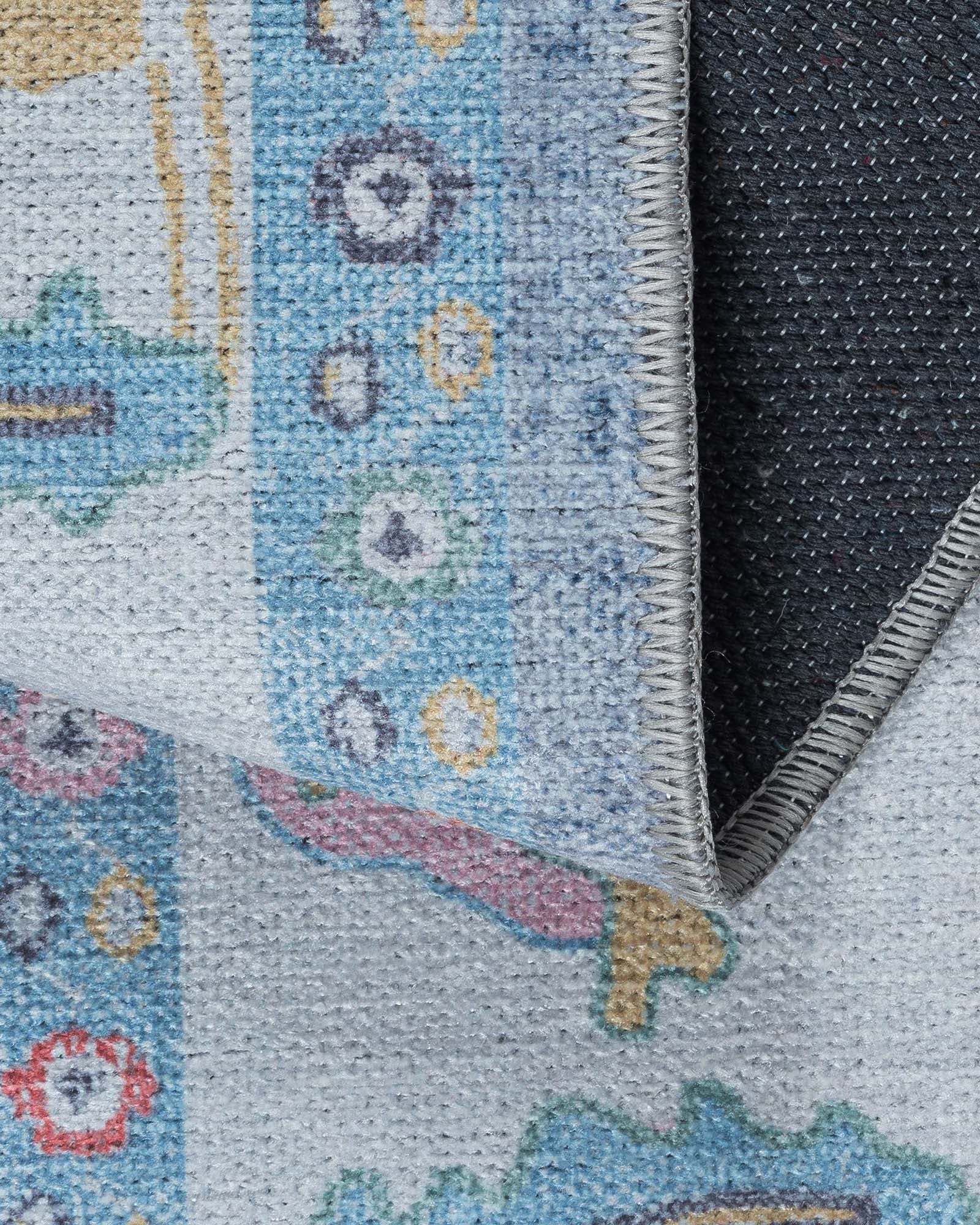 Asiya Muted Blues Modern Oushak Rug