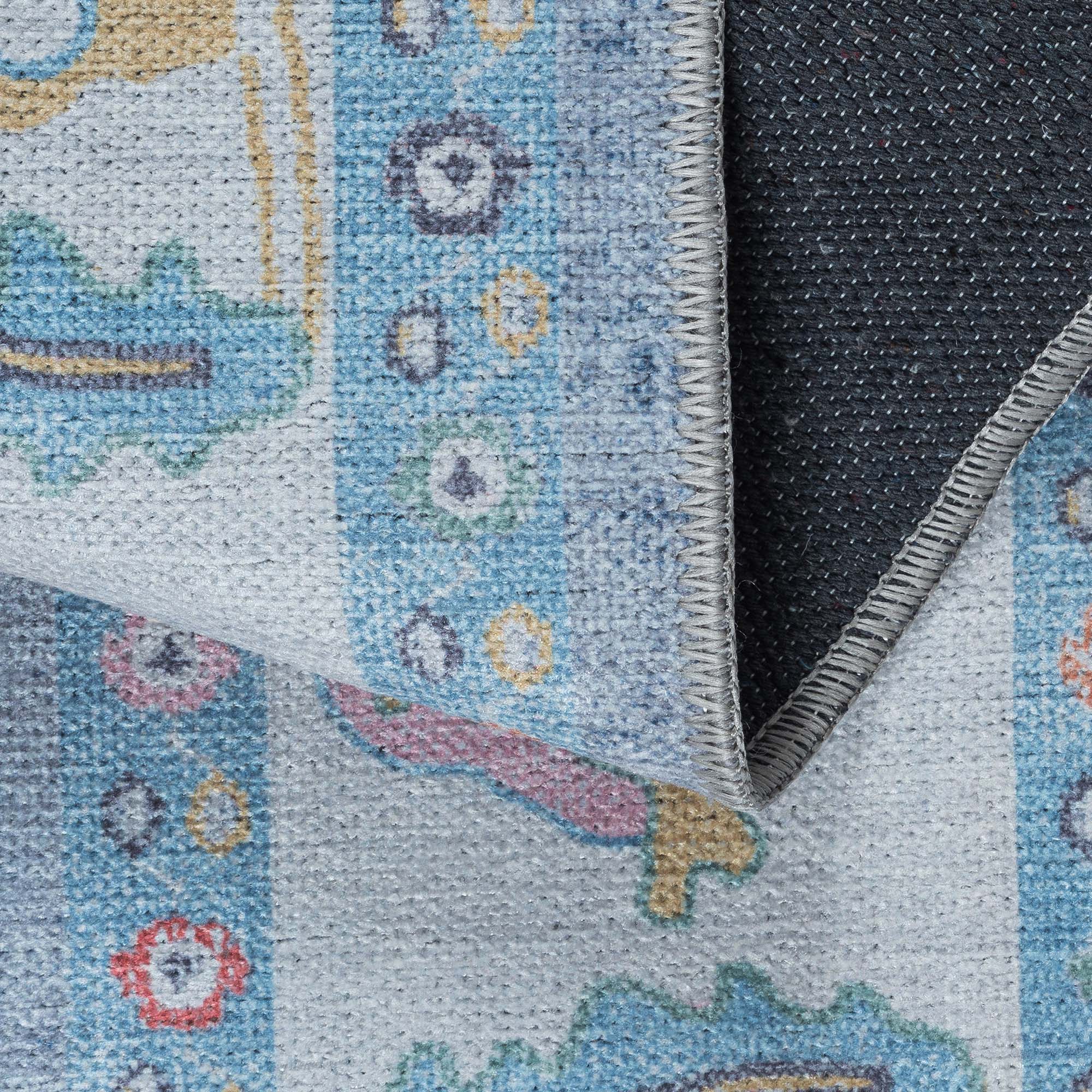 Asiya Muted Blues Modern Oushak Rug