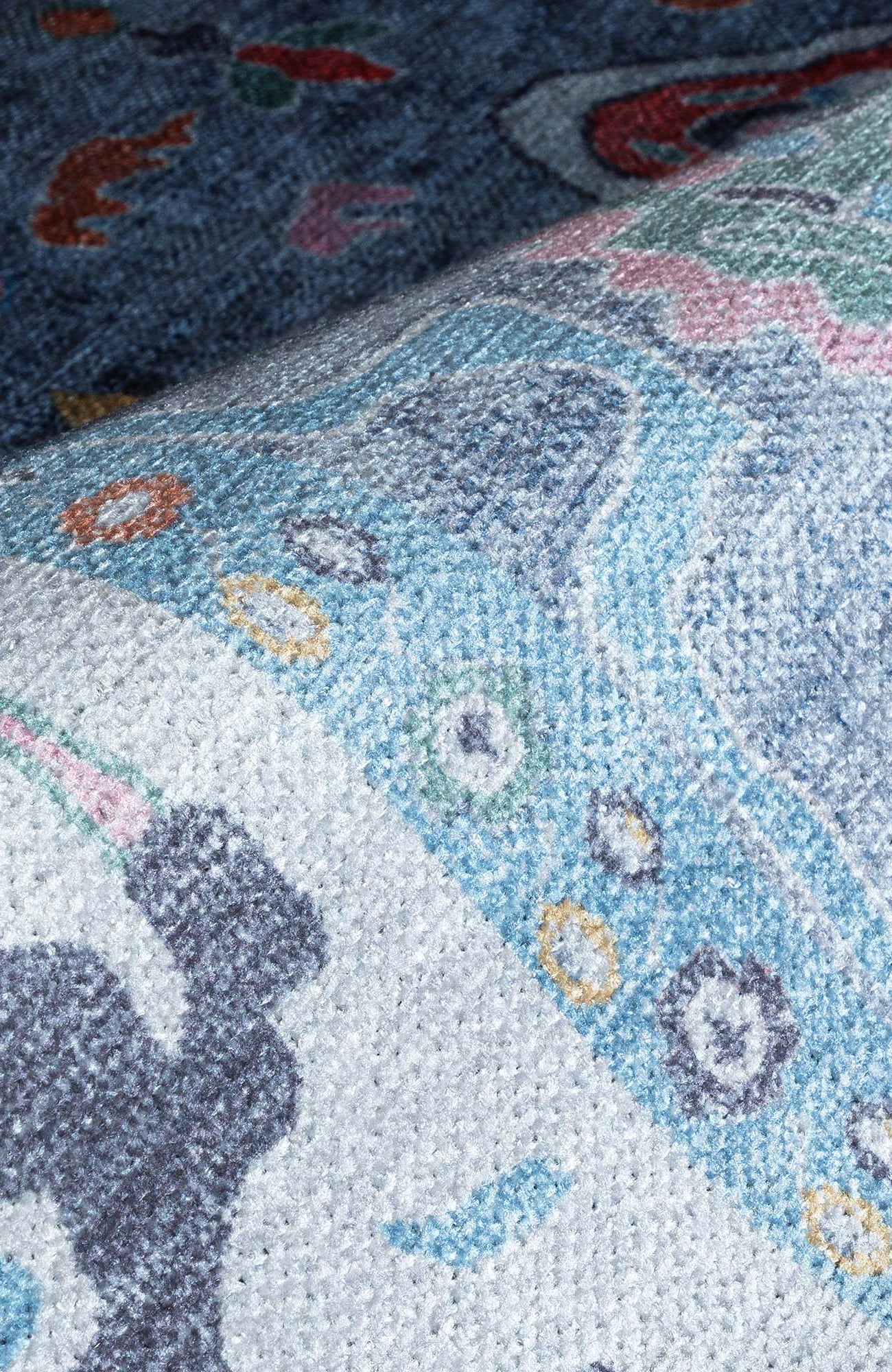 Asiya Muted Blues Modern Oushak Rug