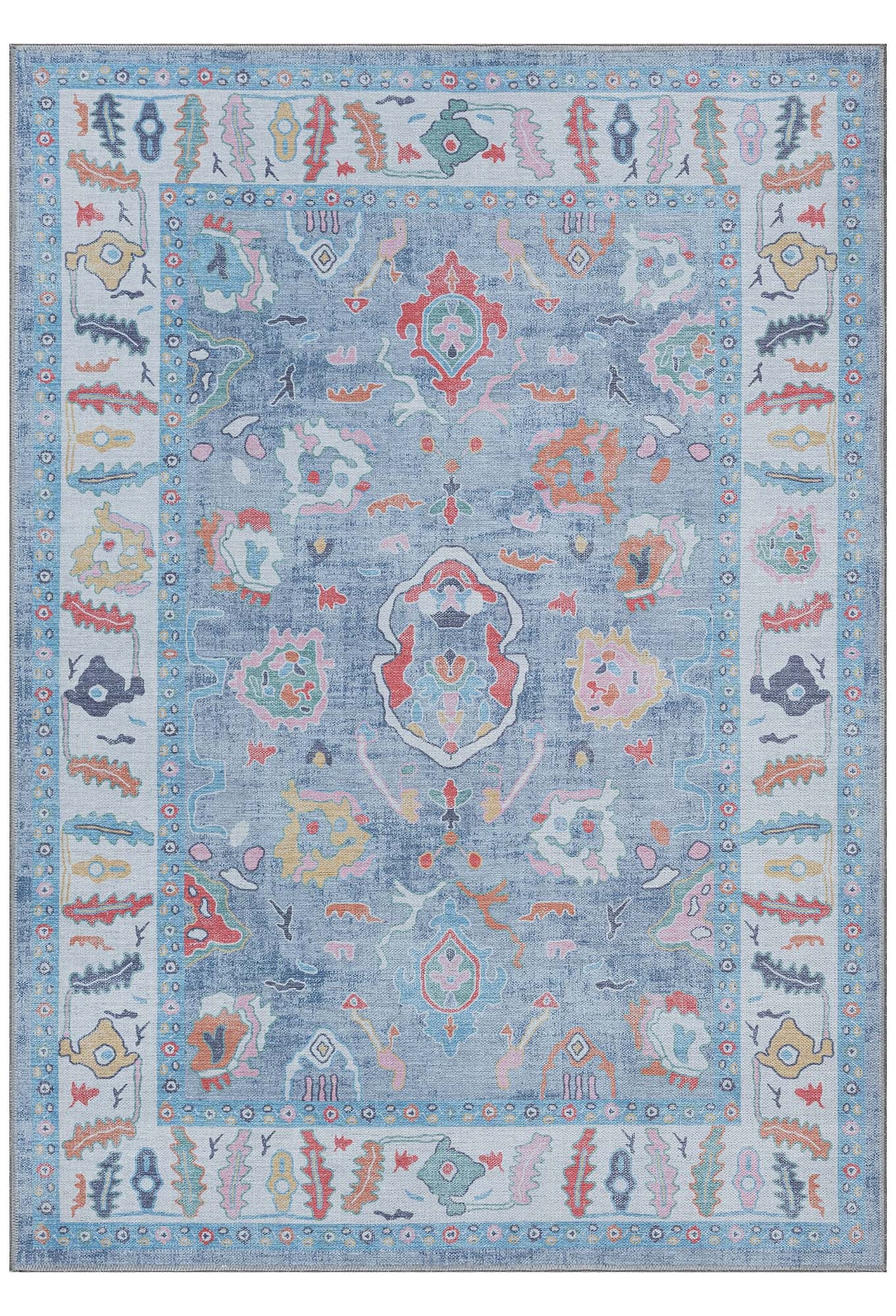 Asiya Muted Blues Modern Oushak Rug