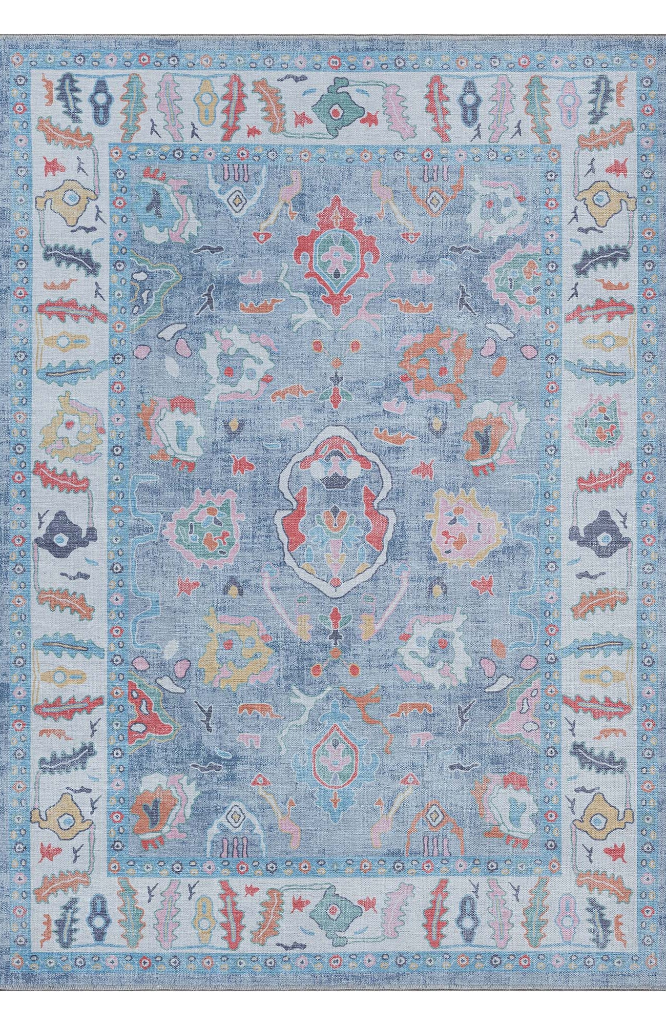 Asiya Muted Blues Modern Oushak Rug