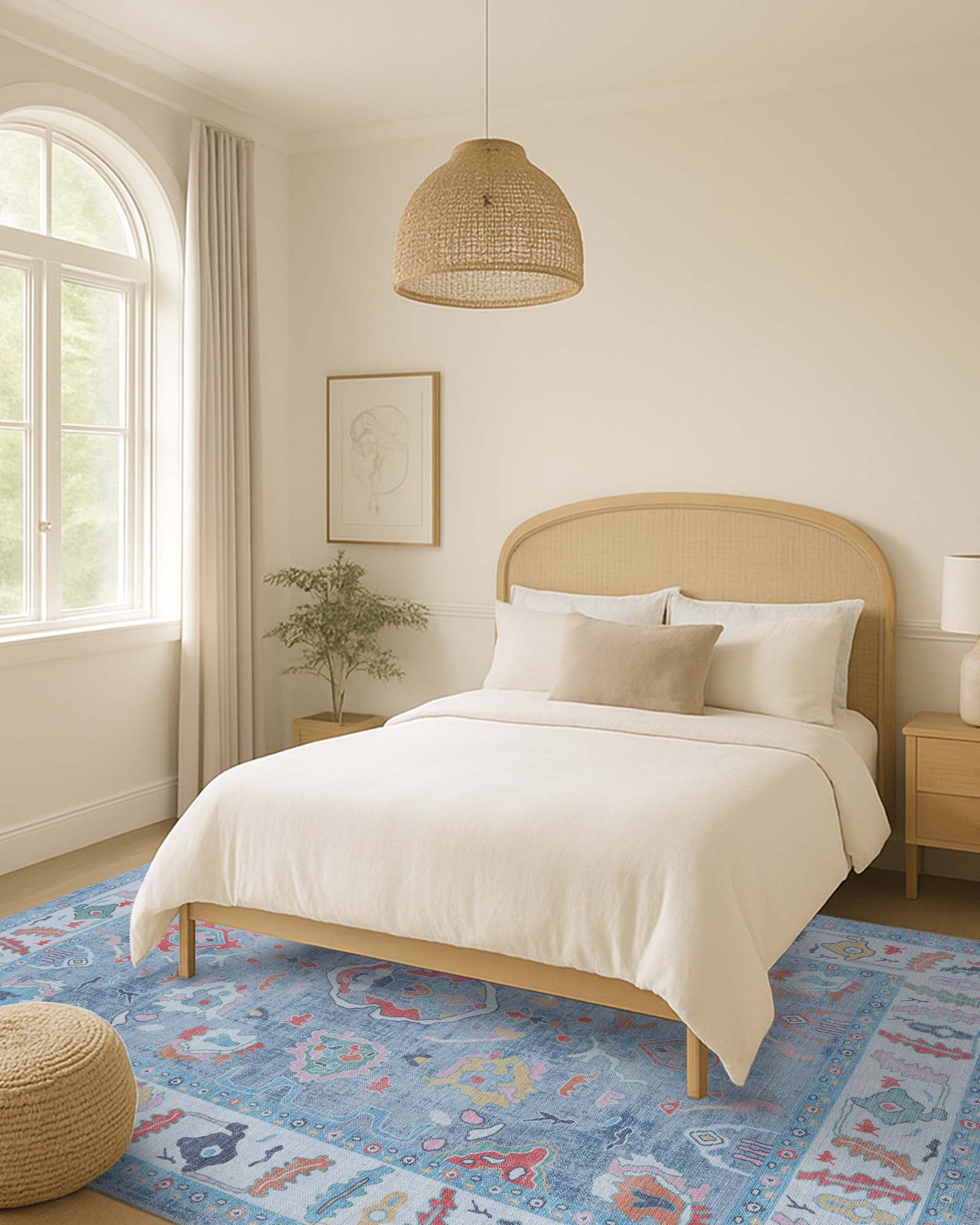 Asiya Muted Blues Modern Oushak Rug