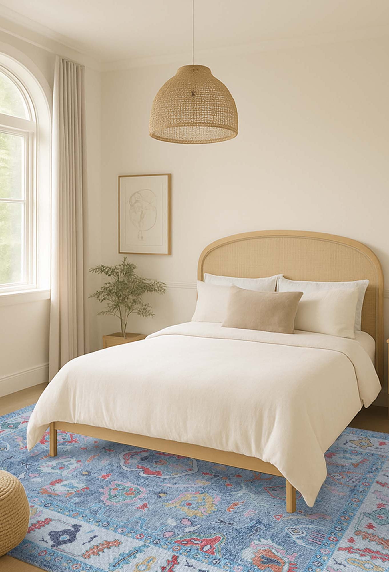 Asiya Muted Blues Modern Oushak Rug