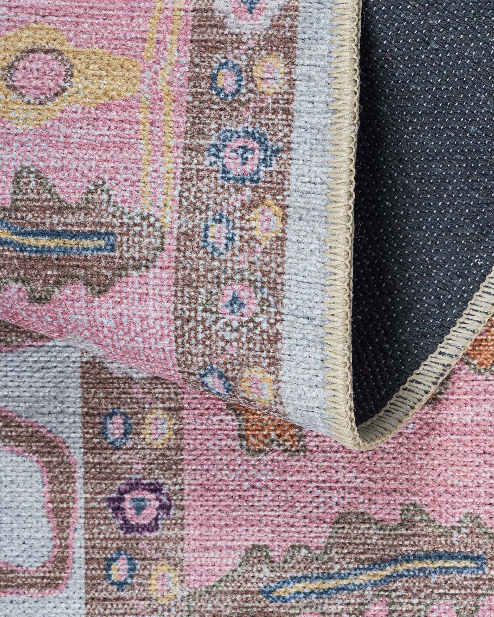 Luella Pastel Pink Cream Modern Oushak Rug