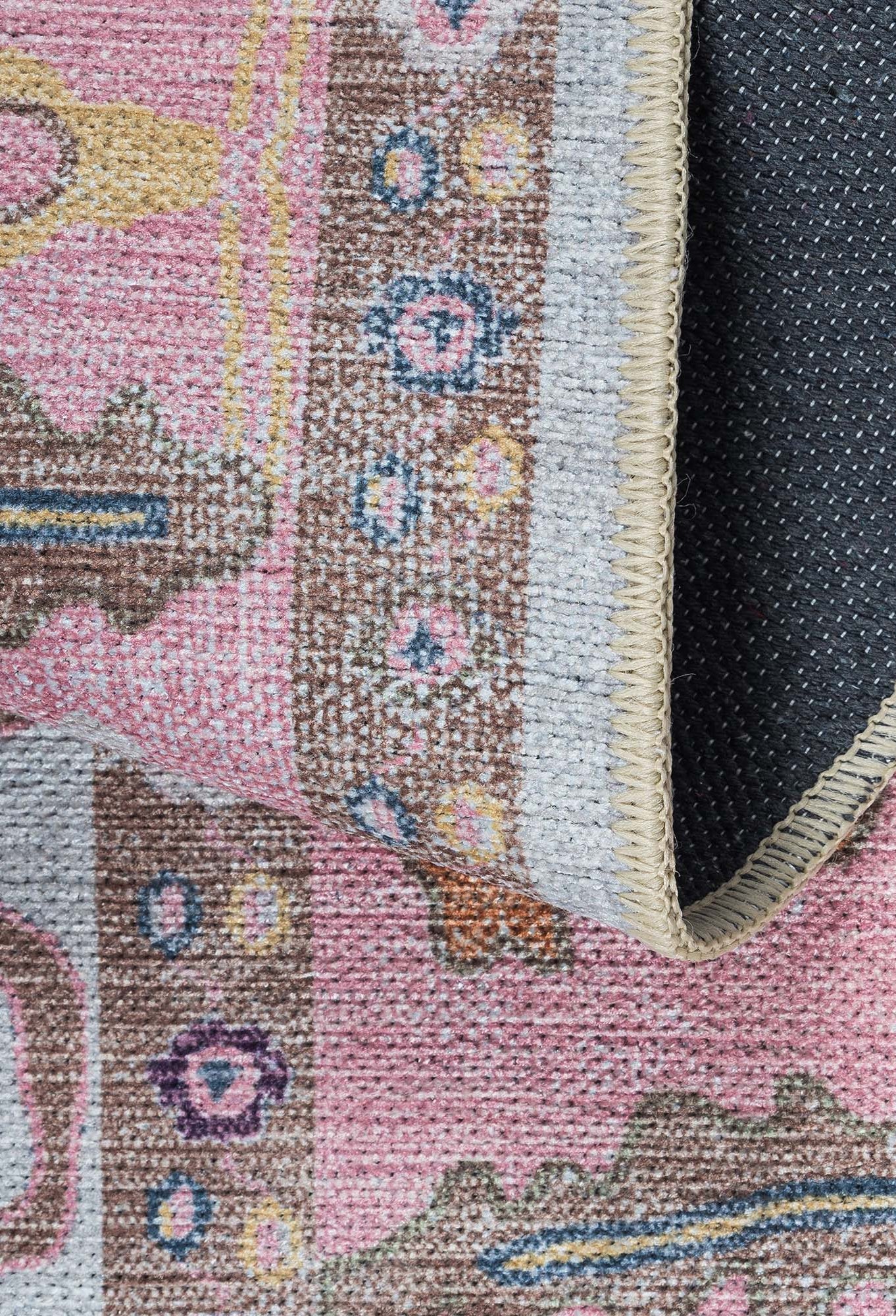 Luella Pastel Pink Cream Modern Oushak Rug