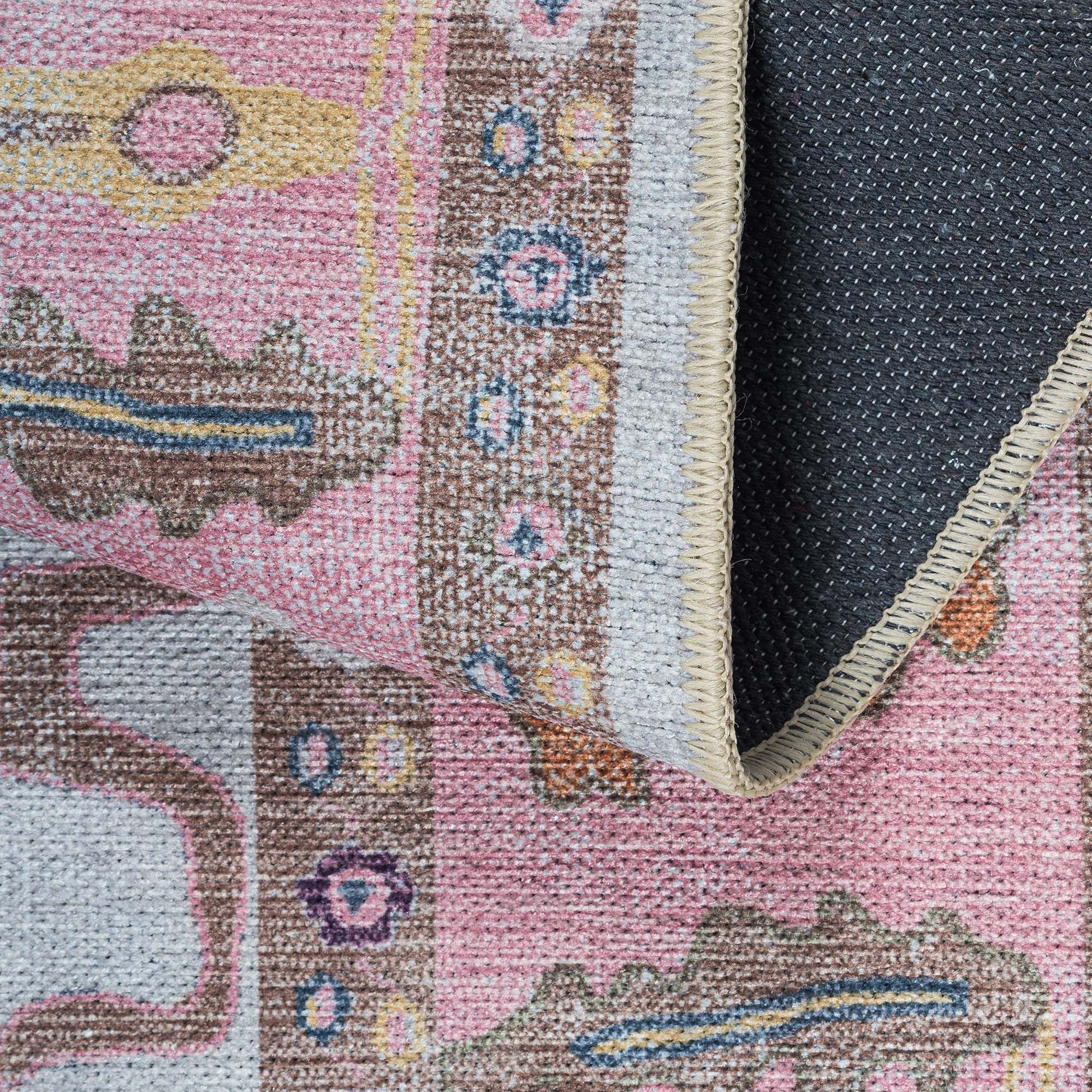 Luella Pastel Pink Cream Modern Oushak Rug