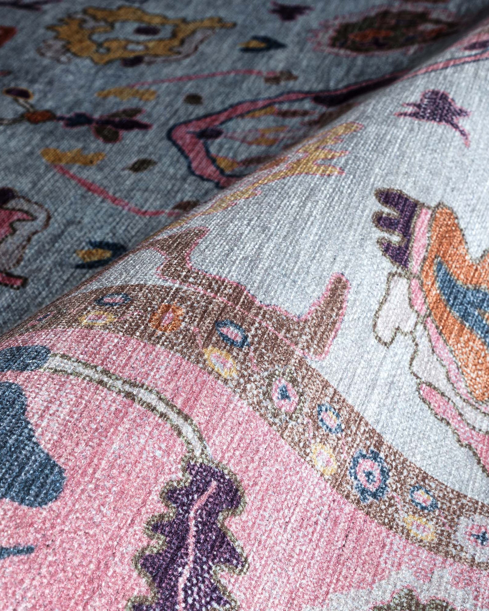 Luella Pastel Pink Cream Modern Oushak Rug