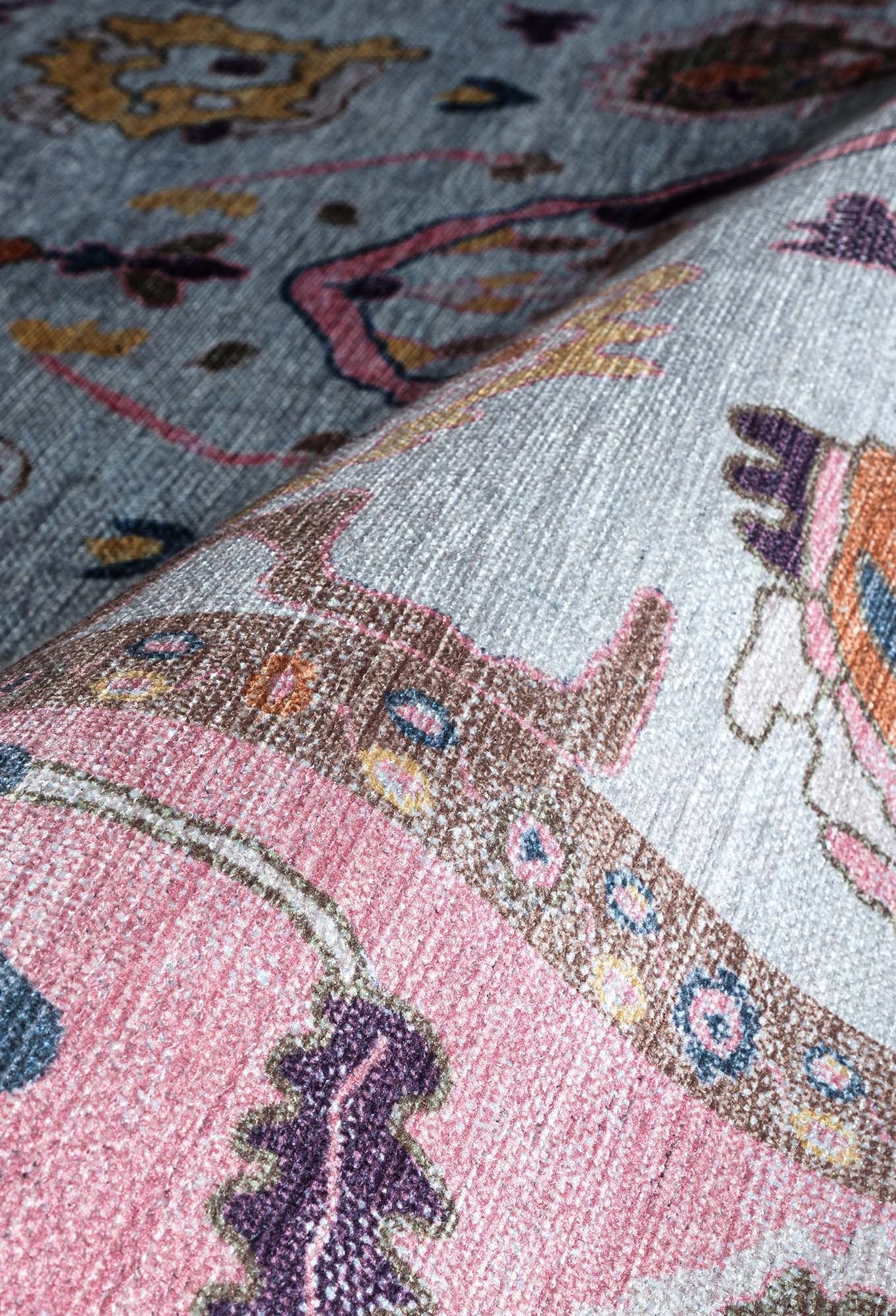 Luella Pastel Pink Cream Modern Oushak Rug