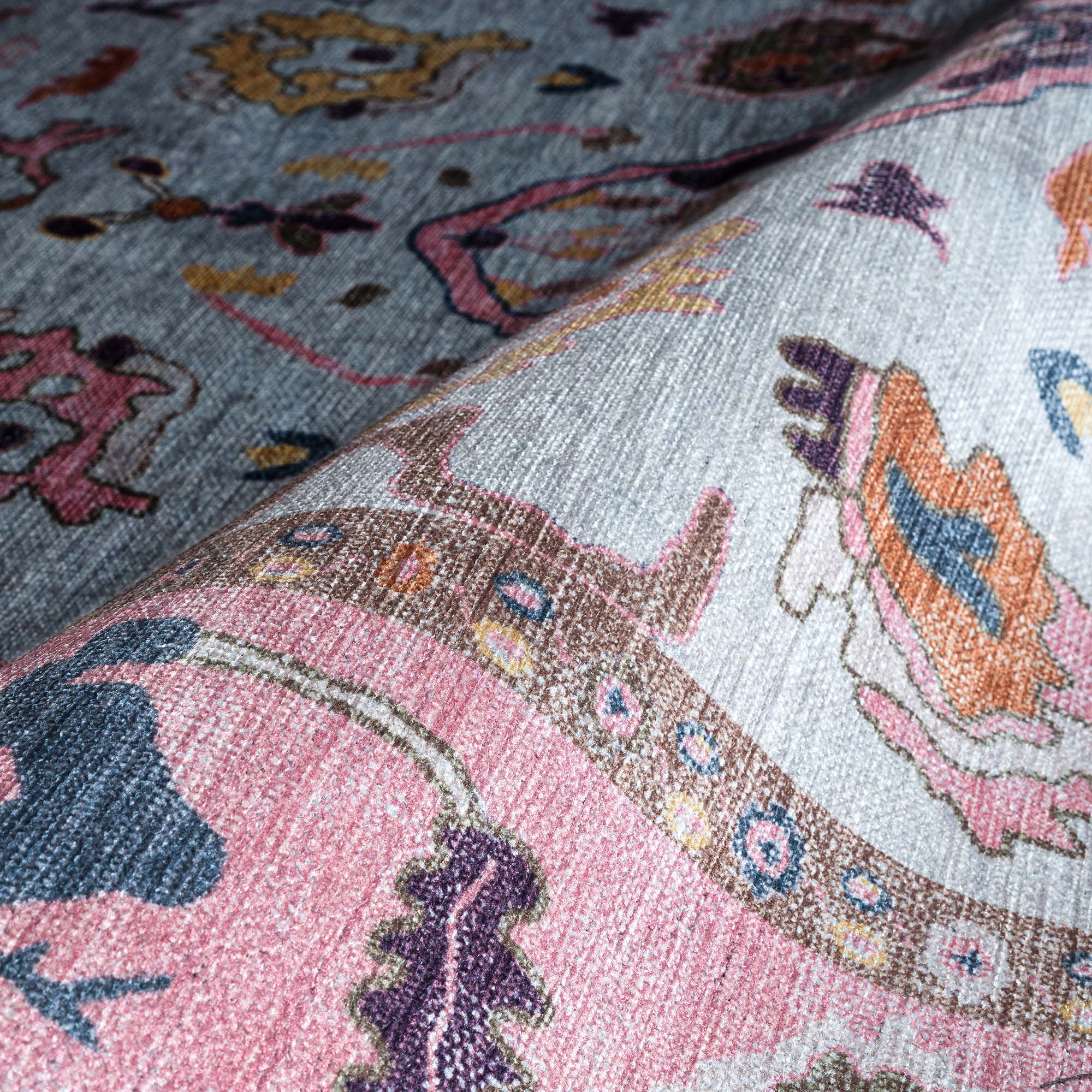 Luella Pastel Pink Cream Modern Oushak Rug