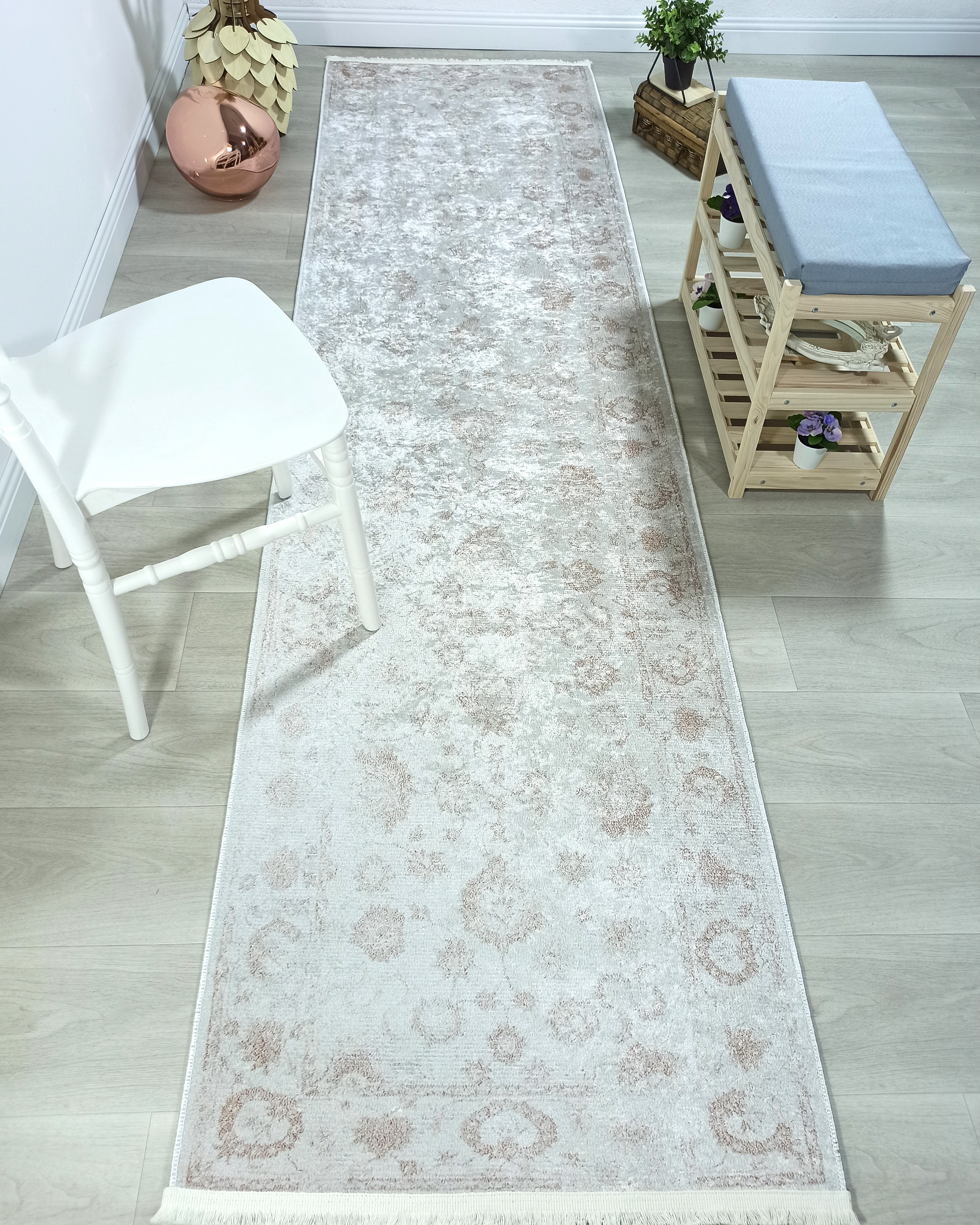 Turkish Vintage look Gray Beige Rug