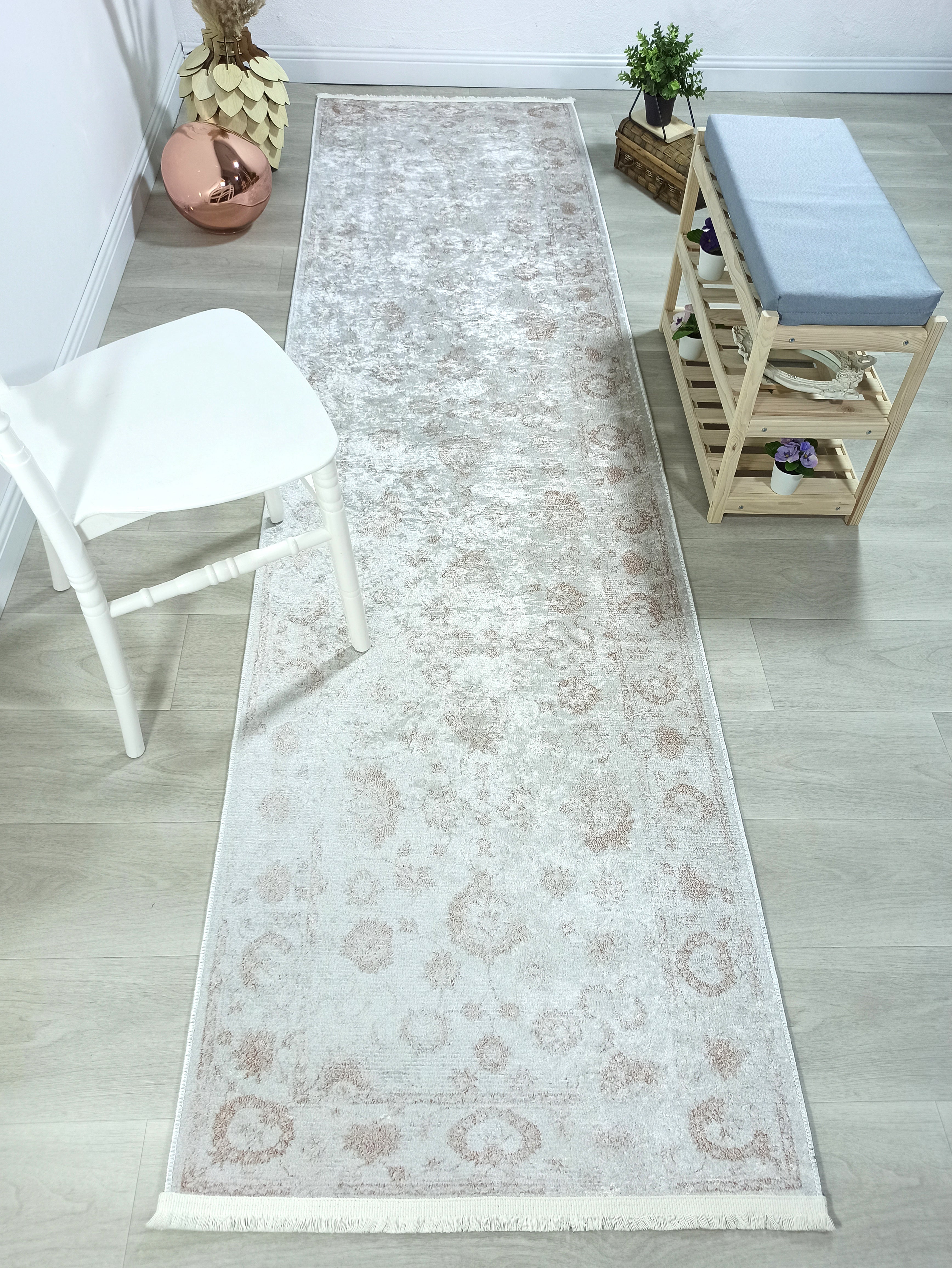 Turkish Vintage look Gray Beige Rug