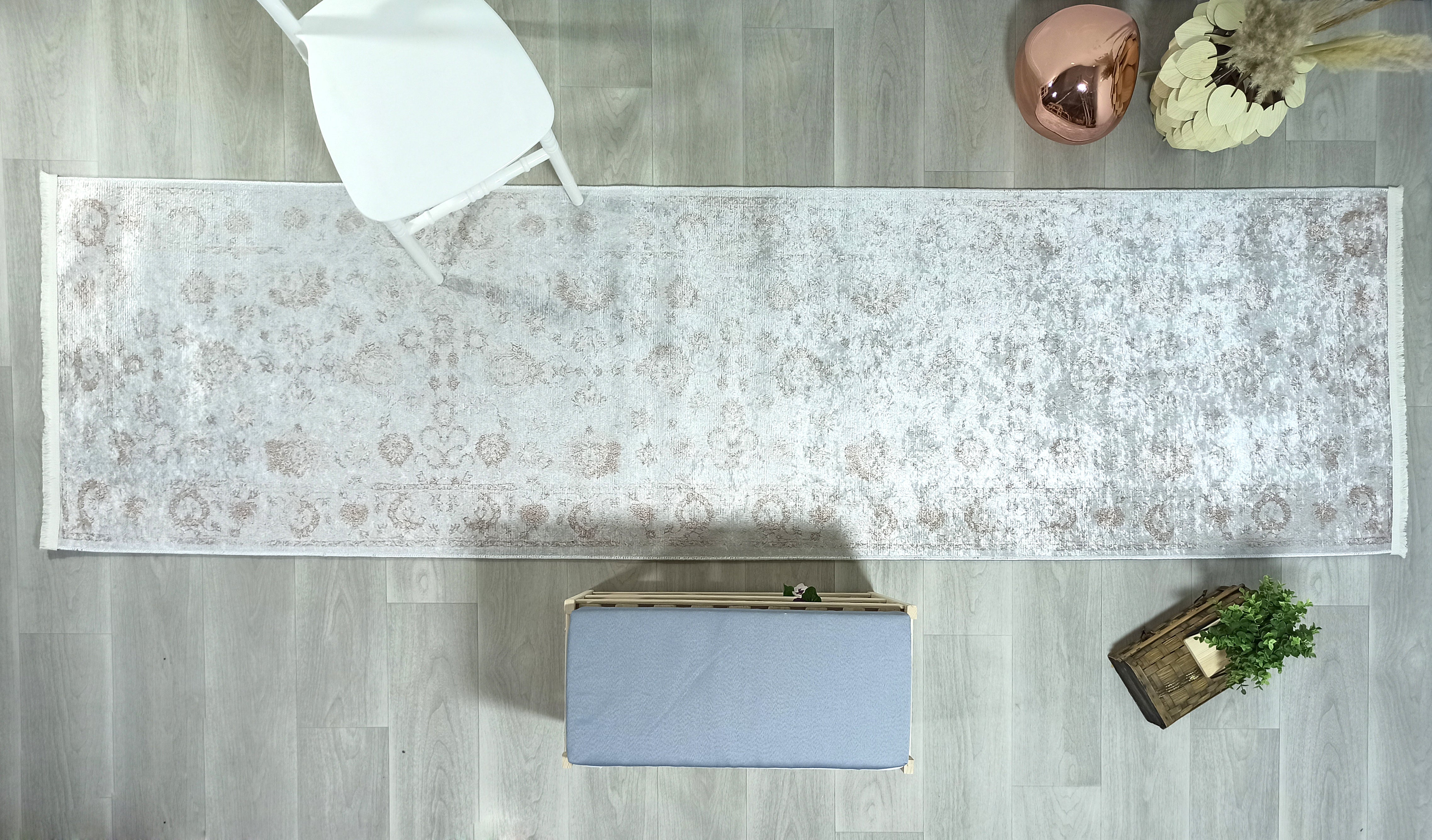 Turkish Vintage look Gray Beige Rug