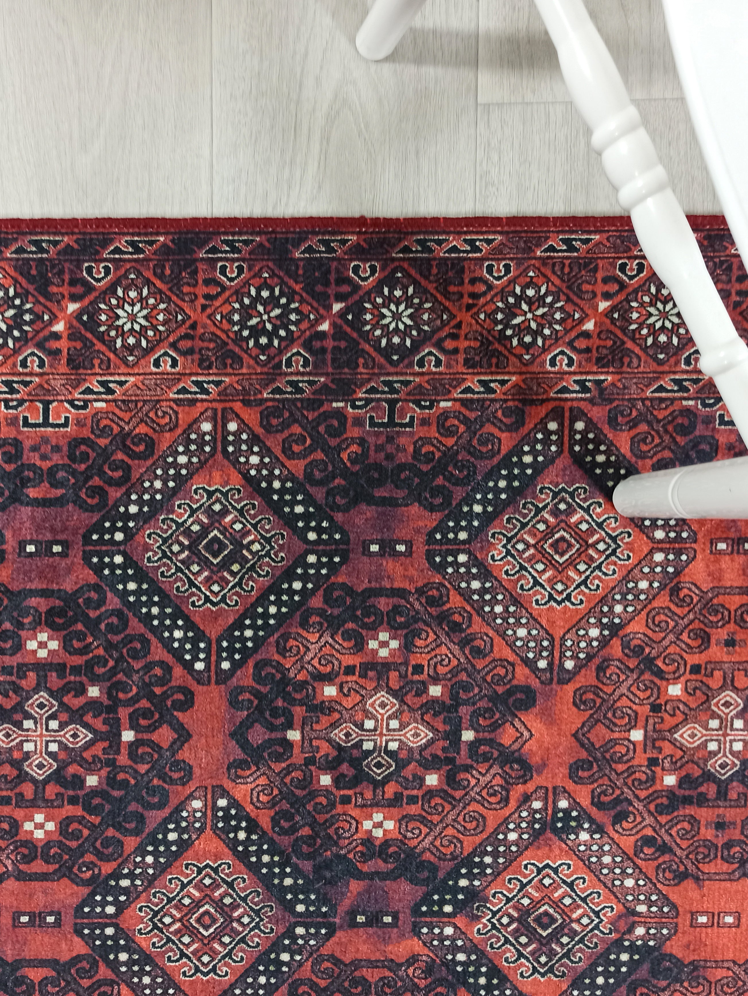 Red Turkish Vintage Runner Area Rug