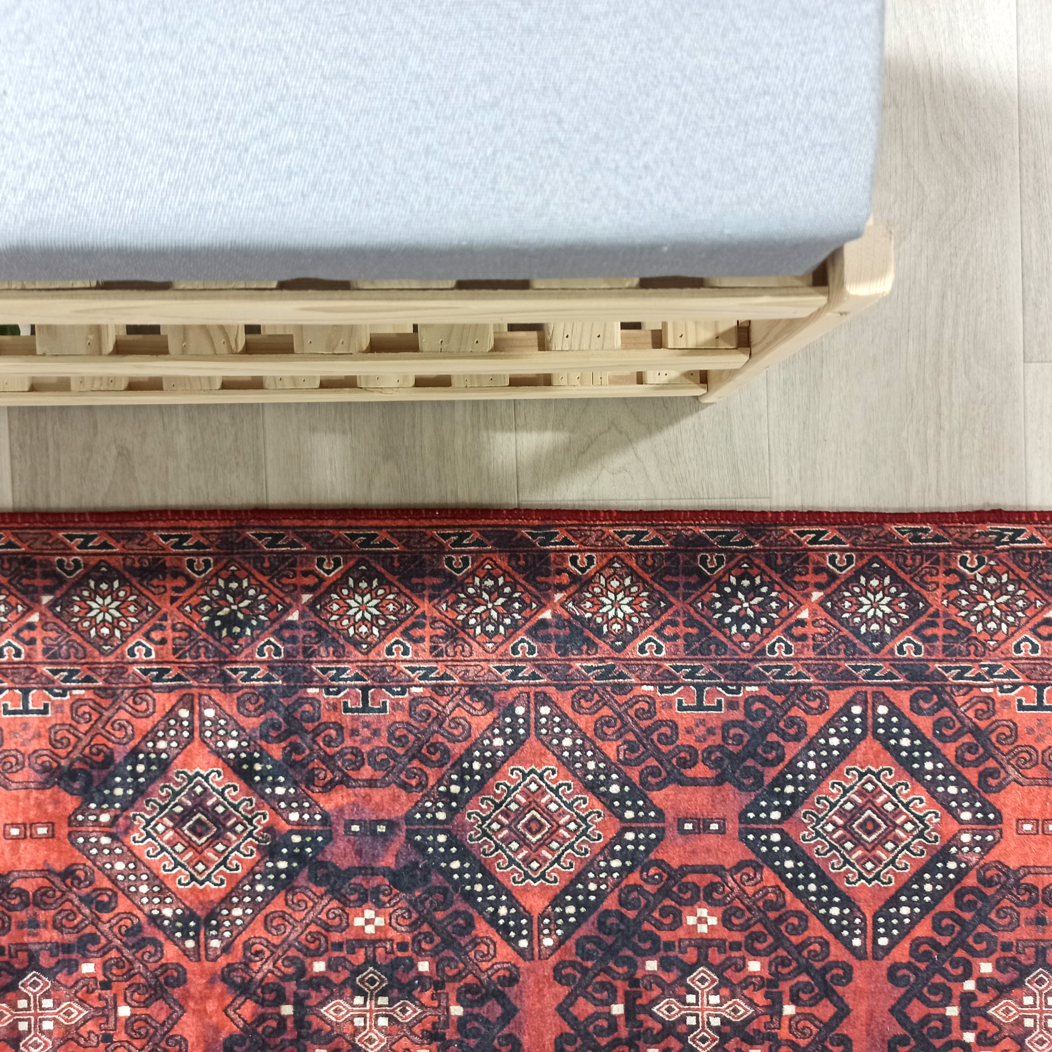 Red Turkish Vintage Runner Area Rug