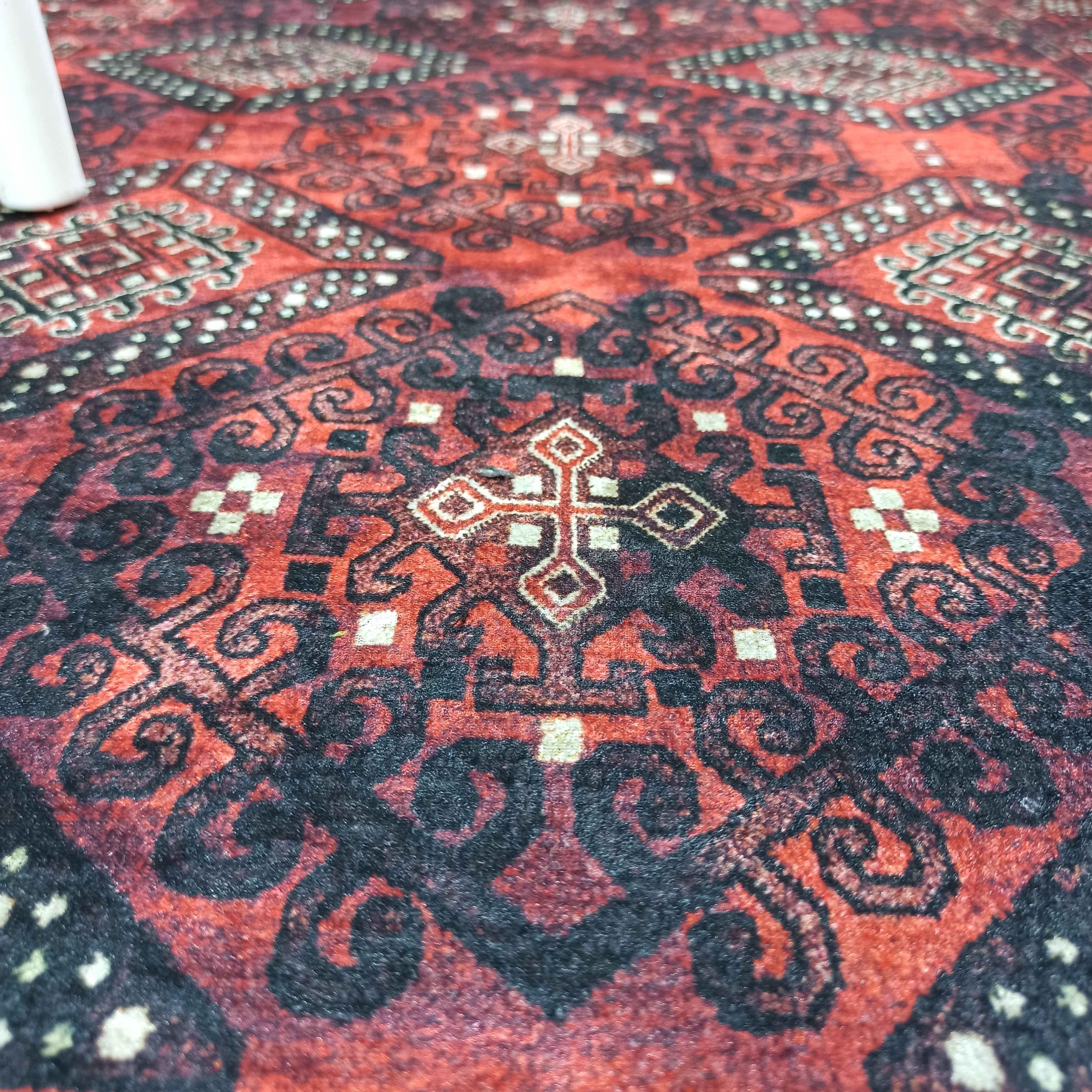 Red Turkish Vintage Runner Area Rug