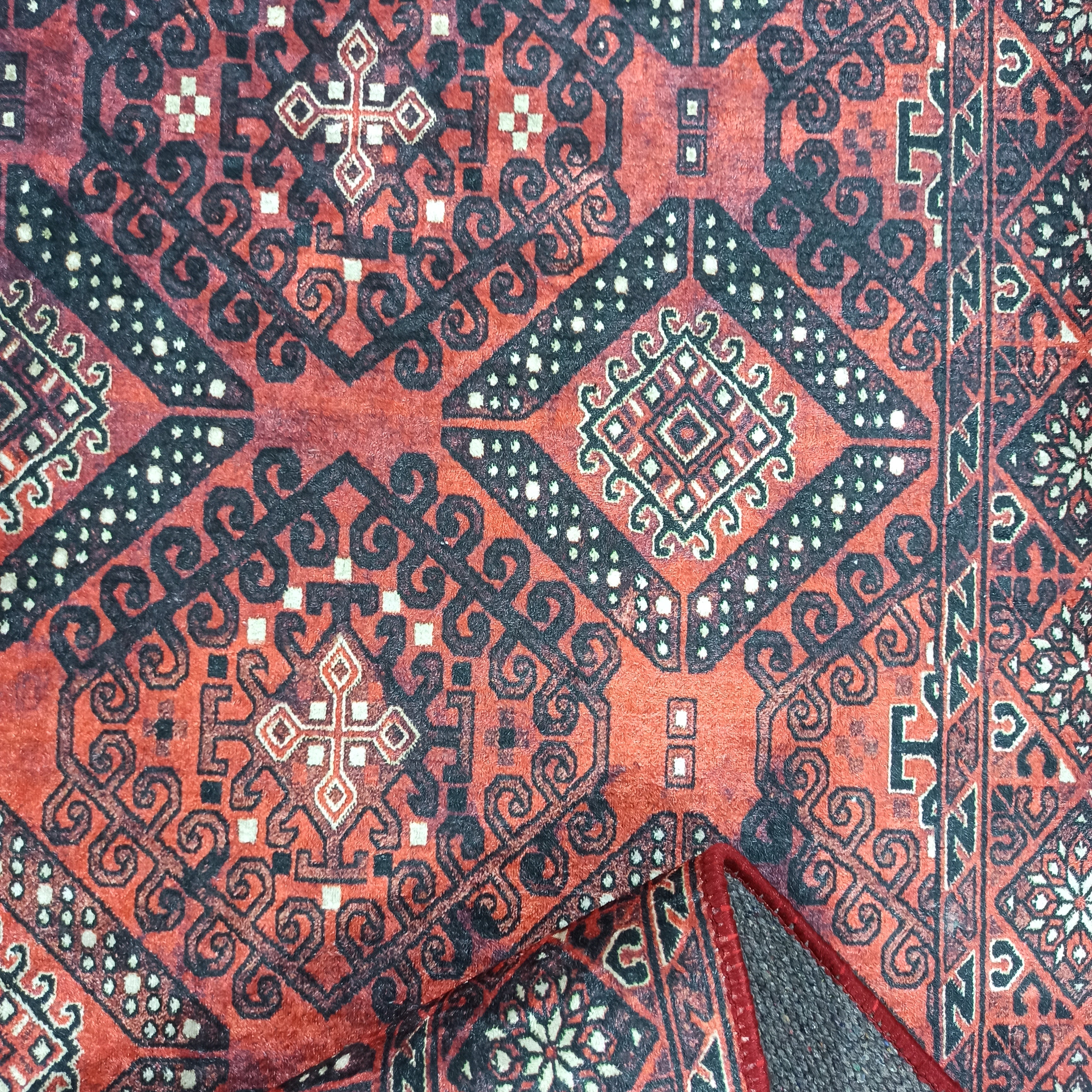 Red Turkish Vintage Runner Area Rug