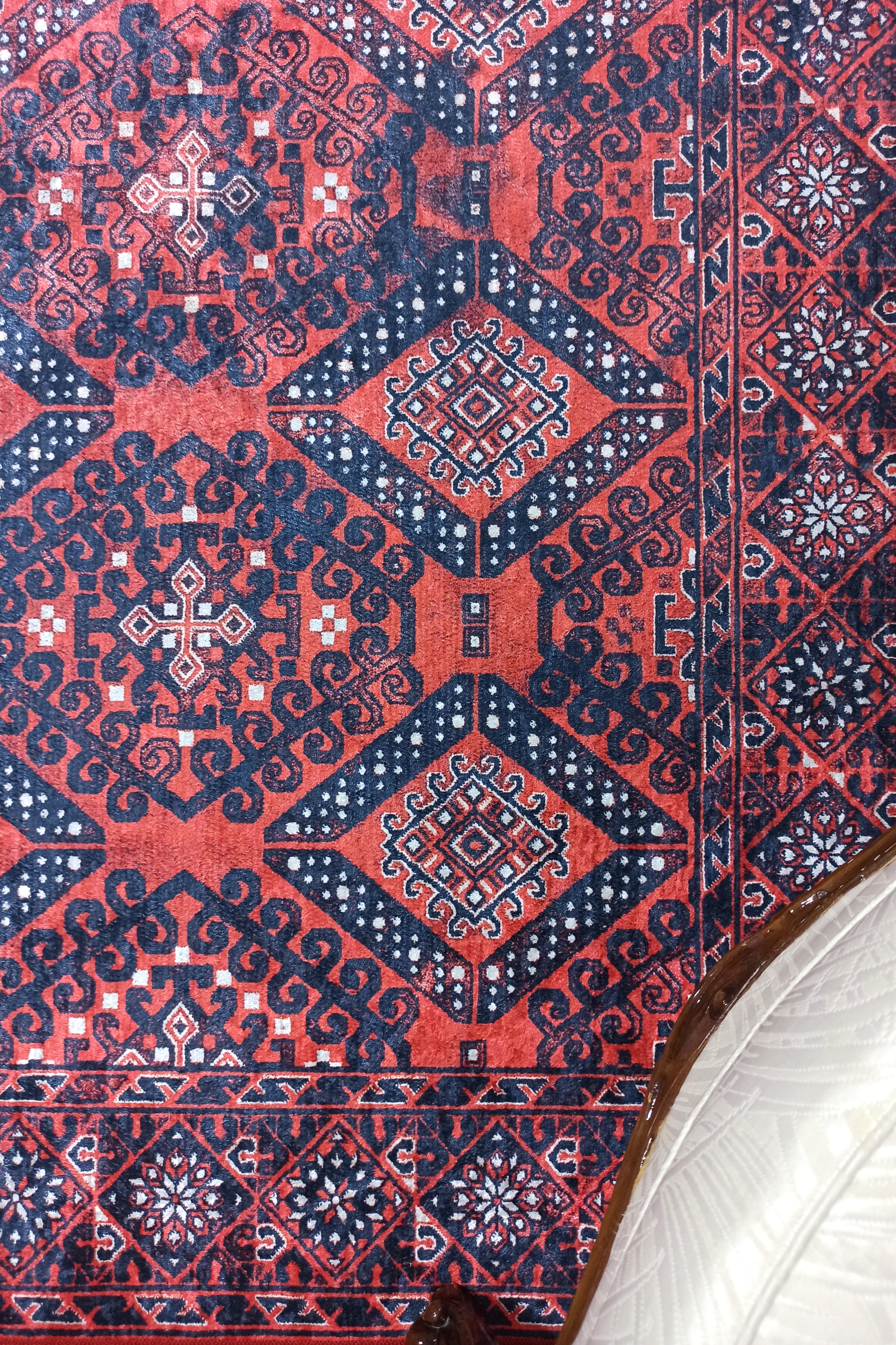 Ramsa Rug Red Navy Blue Turkish Area Rug