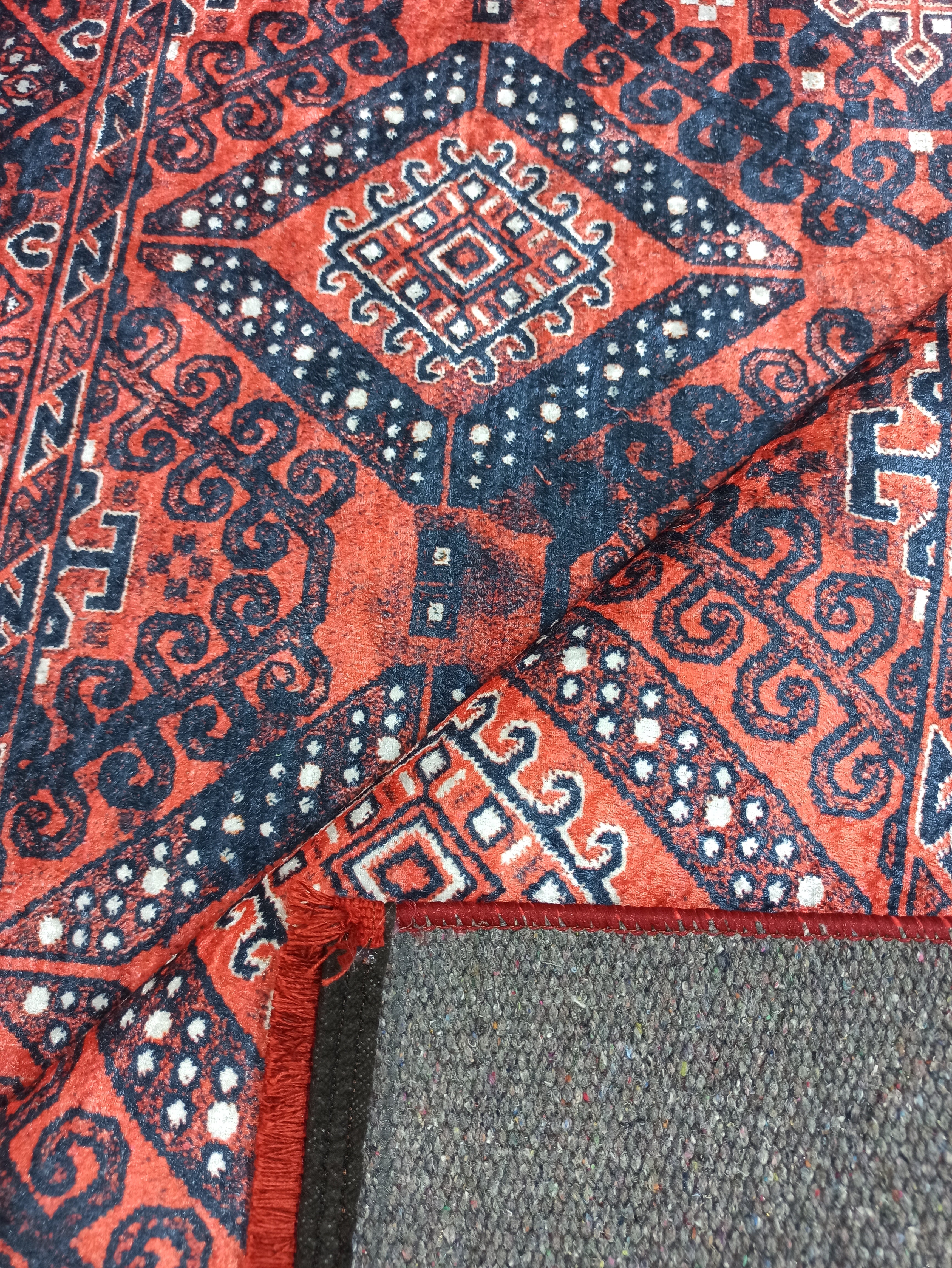 Ramsa Rug Red Navy Blue Turkish Area Rug
