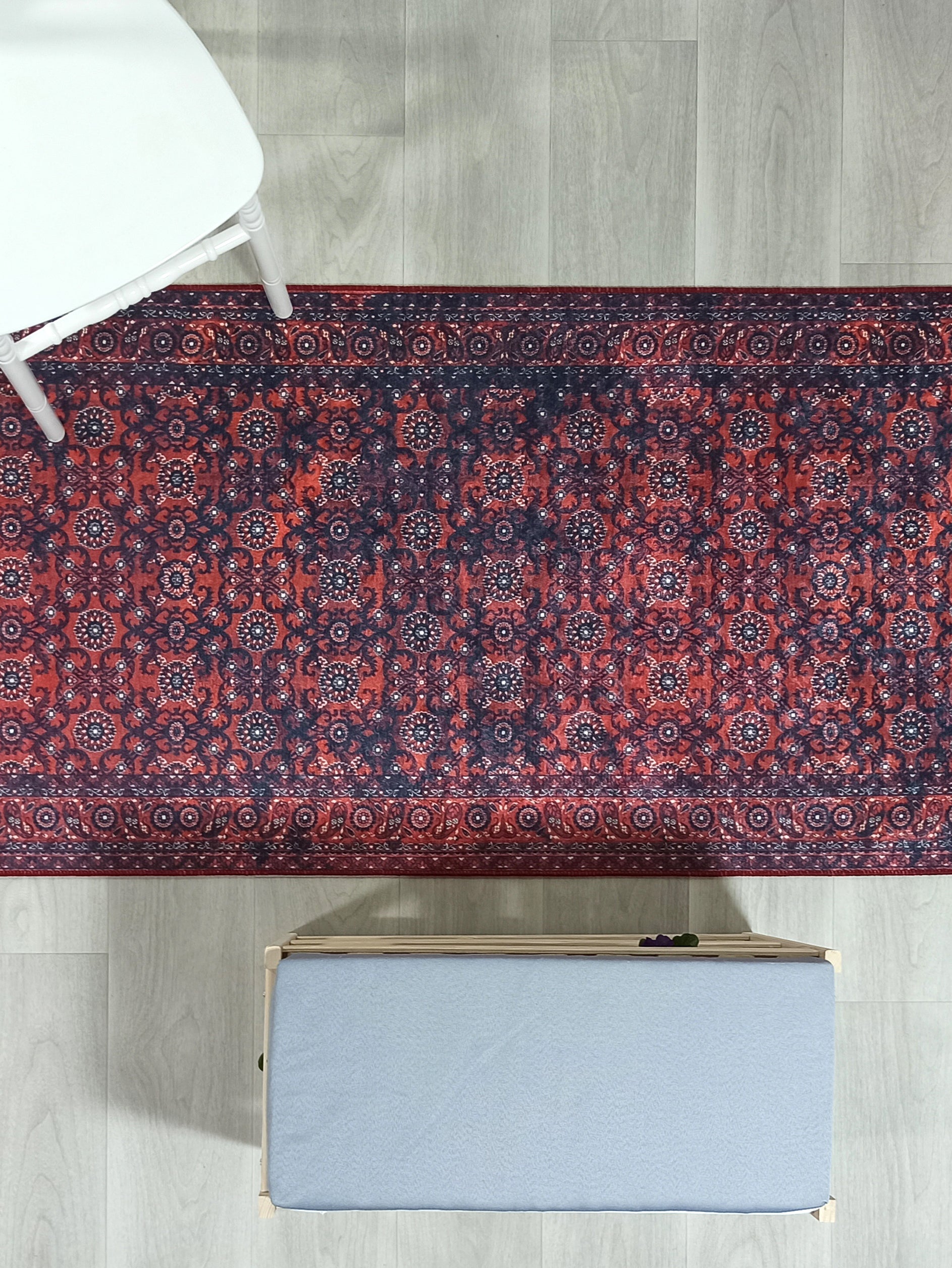 Red Persian Heriz Vintage Style Runner & Rug
