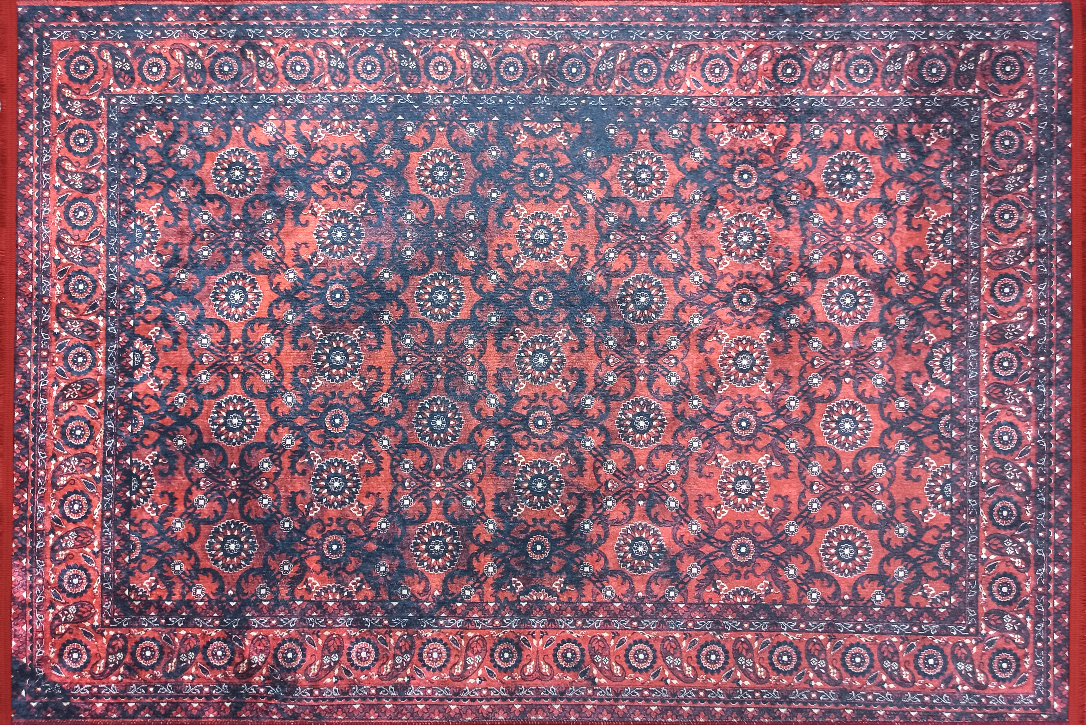 Red Persian Heriz Vintage Style Runner & Rug