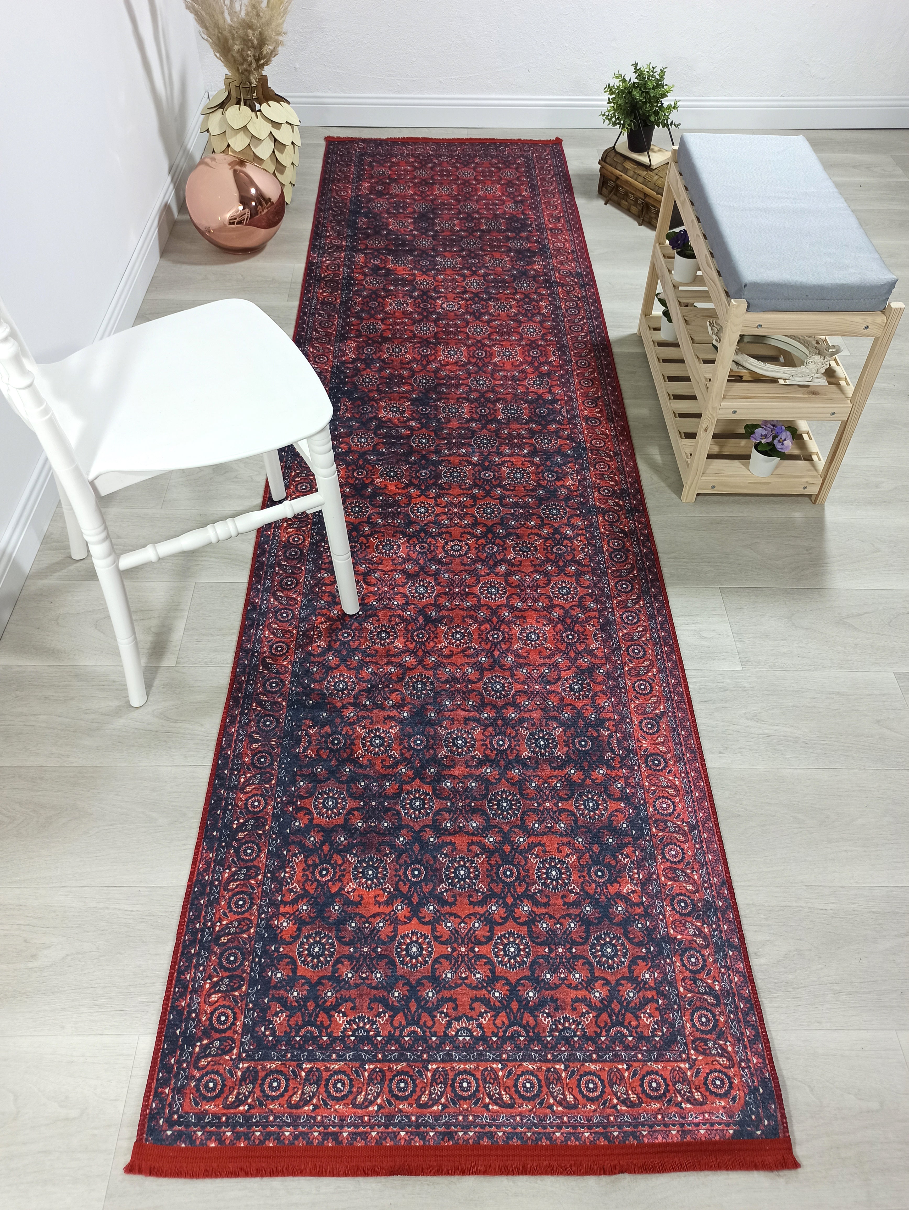 Red Persian Heriz Vintage Style Runner & Rug