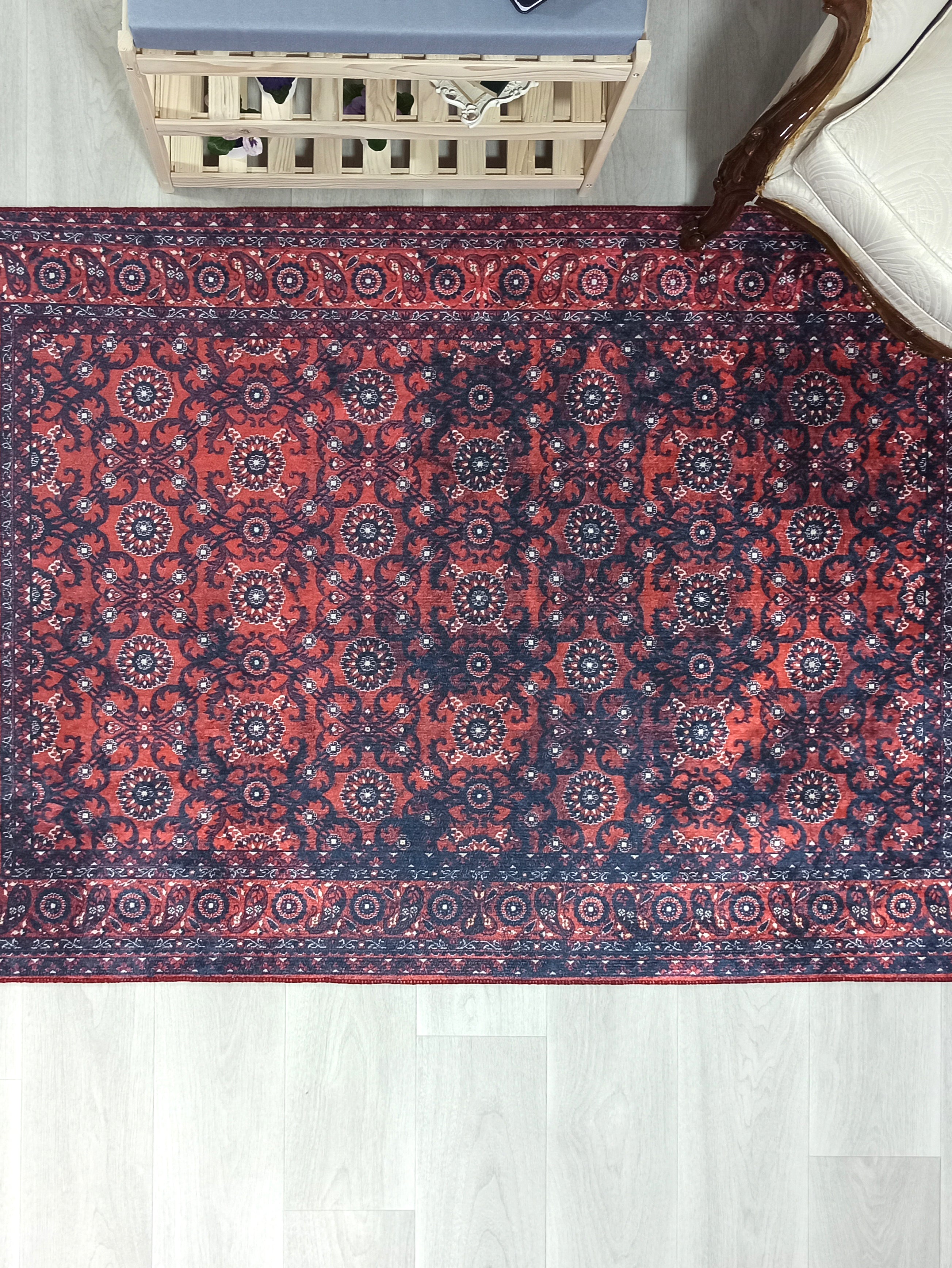 Red Persian Heriz Vintage Style Runner & Rug