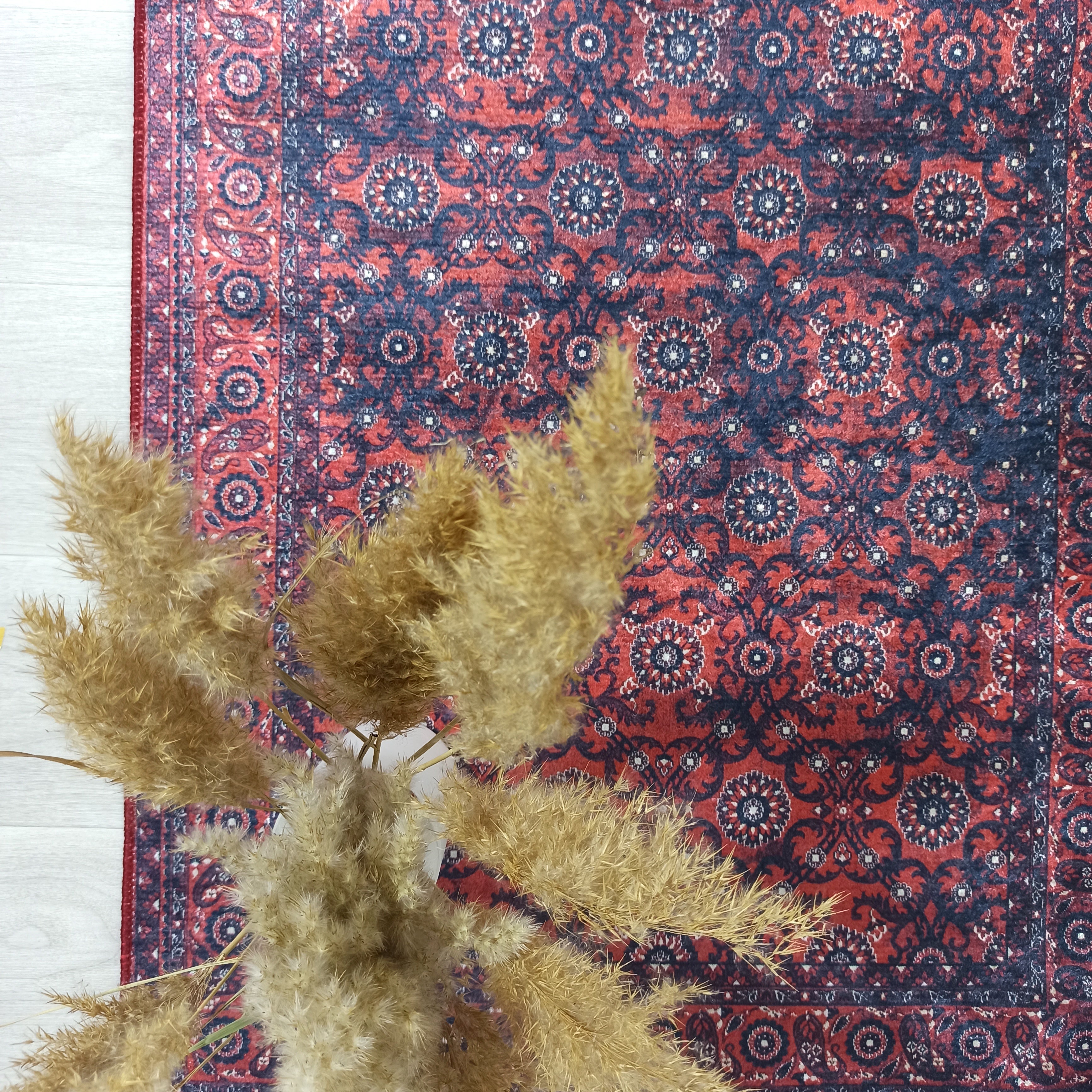 Red Persian Heriz Vintage Style Runner & Rug
