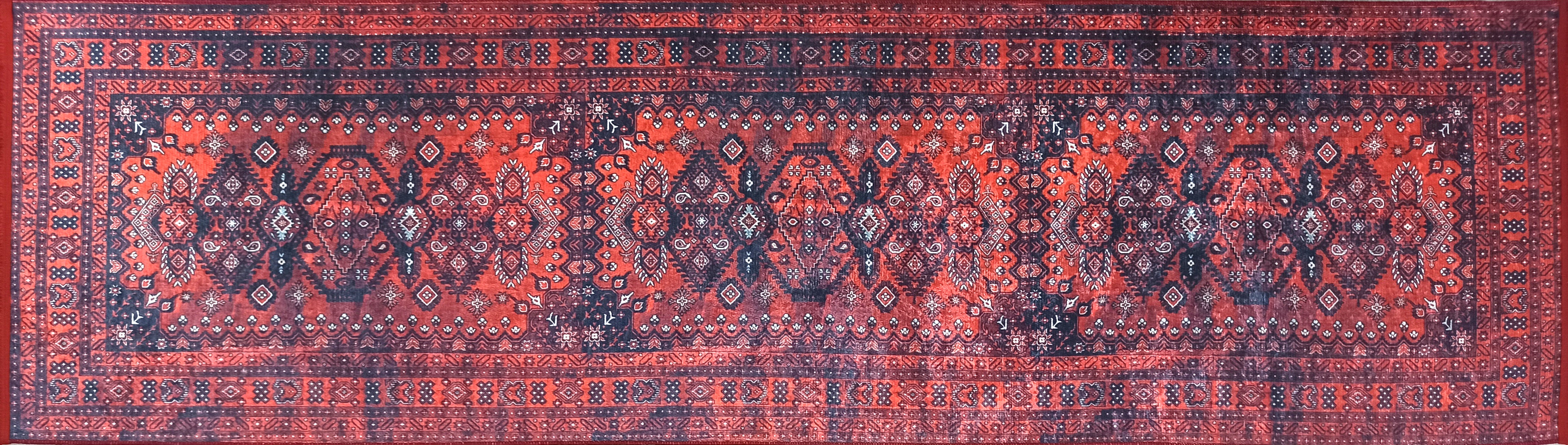Turkish Central Medallion Burgundy Claret Red Rug