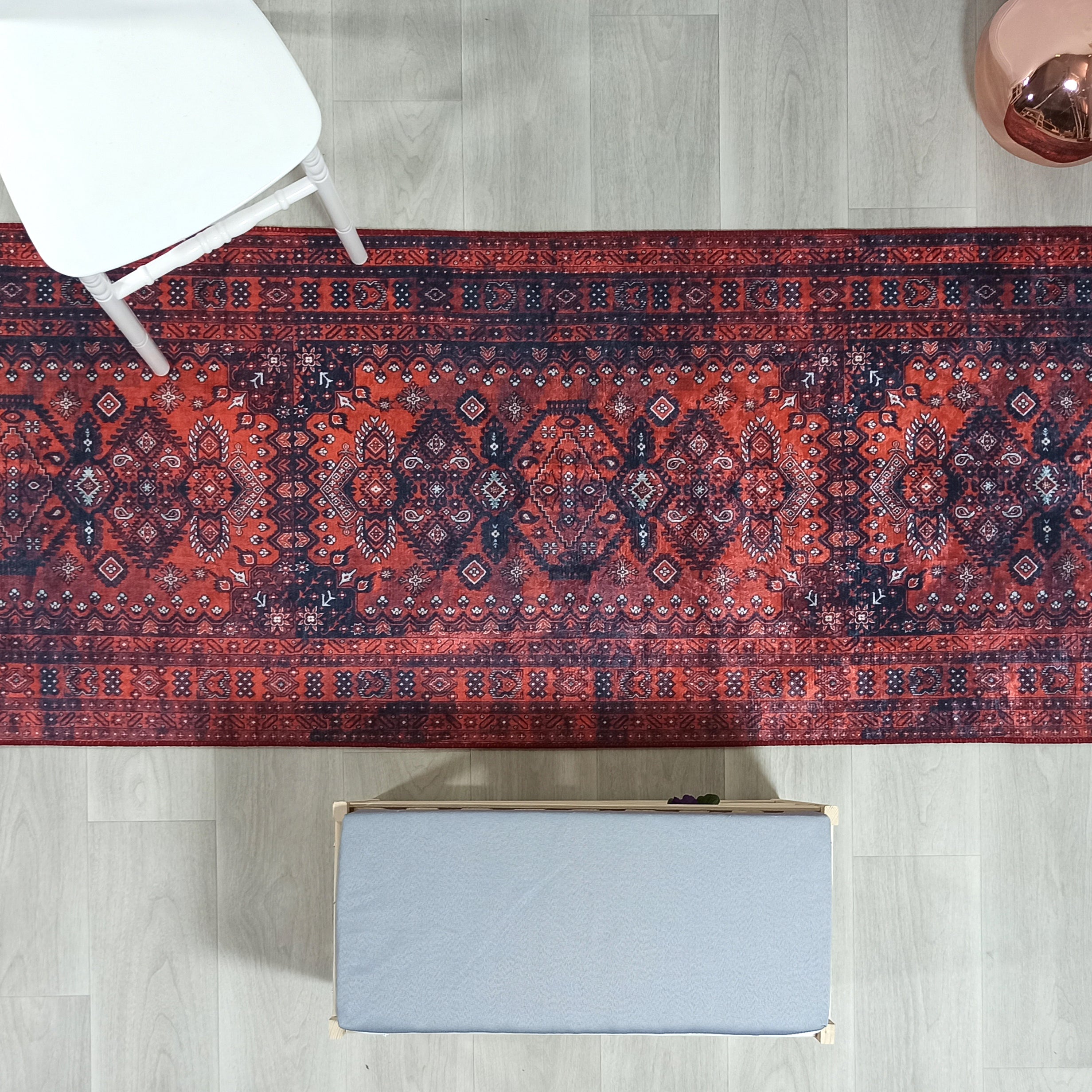 Turkish Central Medallion Burgundy Claret Red Rug