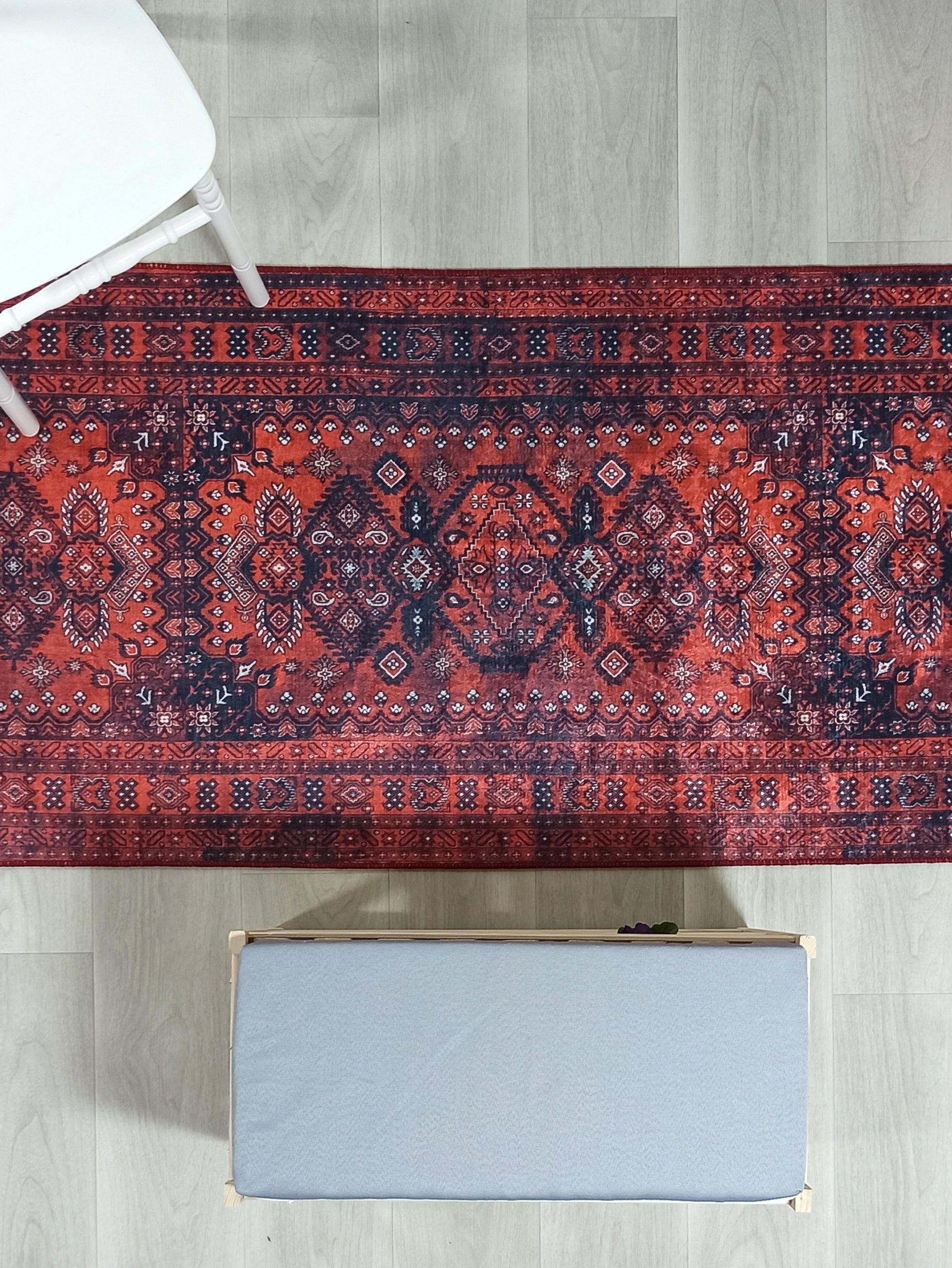 Turkish Central Medallion Burgundy Claret Red Rug