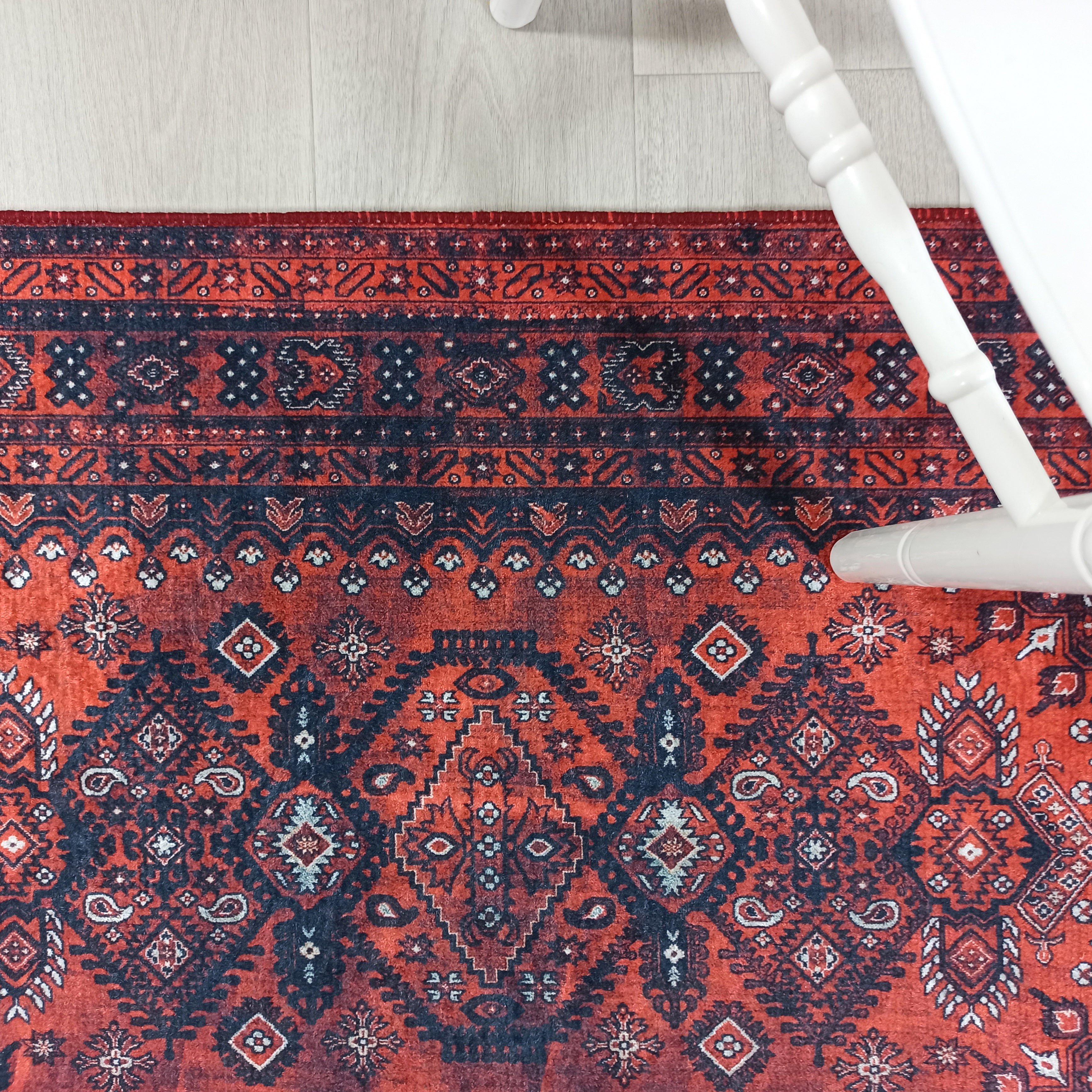 Turkish Central Medallion Burgundy Claret Red Rug