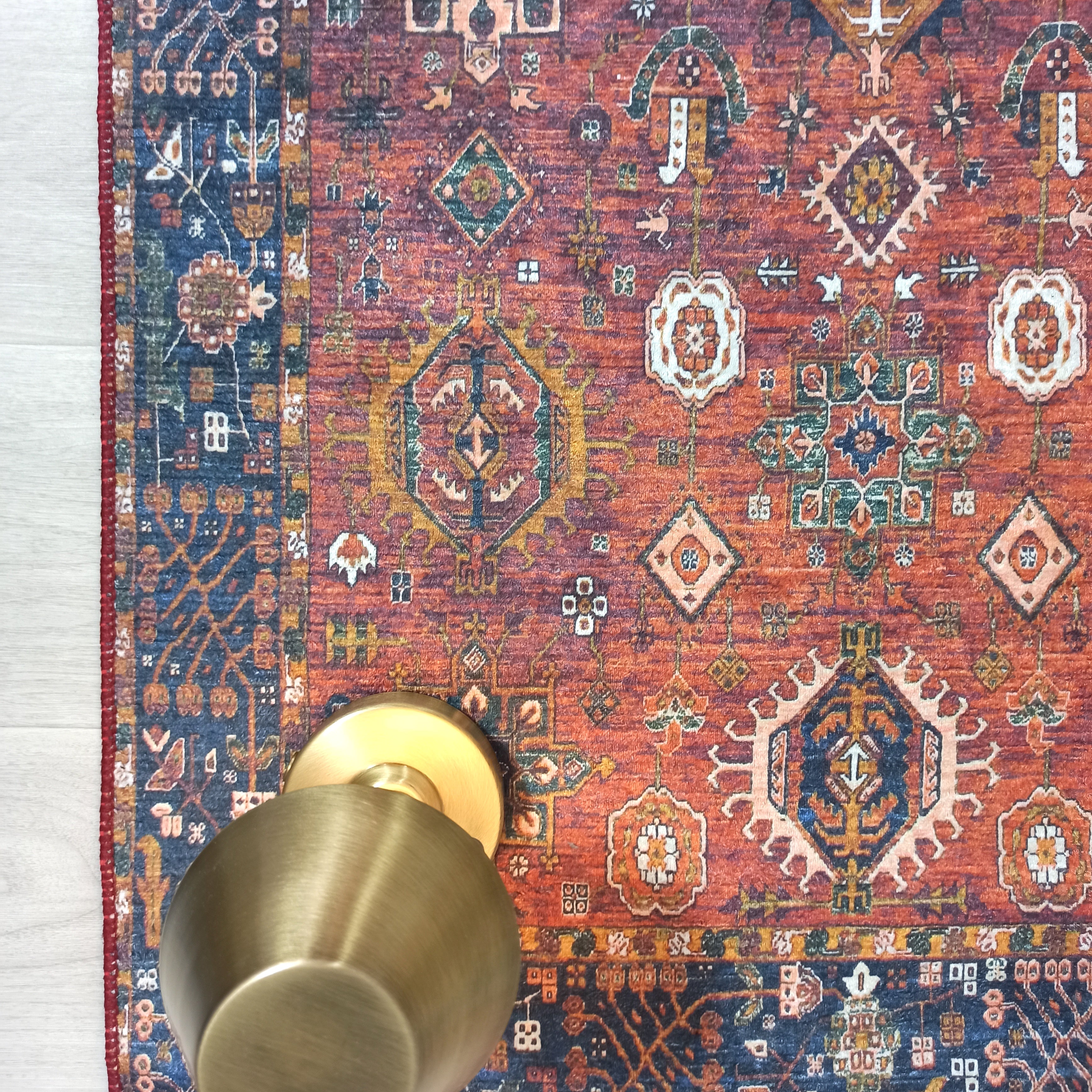 Red Turkish Vintage Traditional Carpet Modern Floor Decor Rug