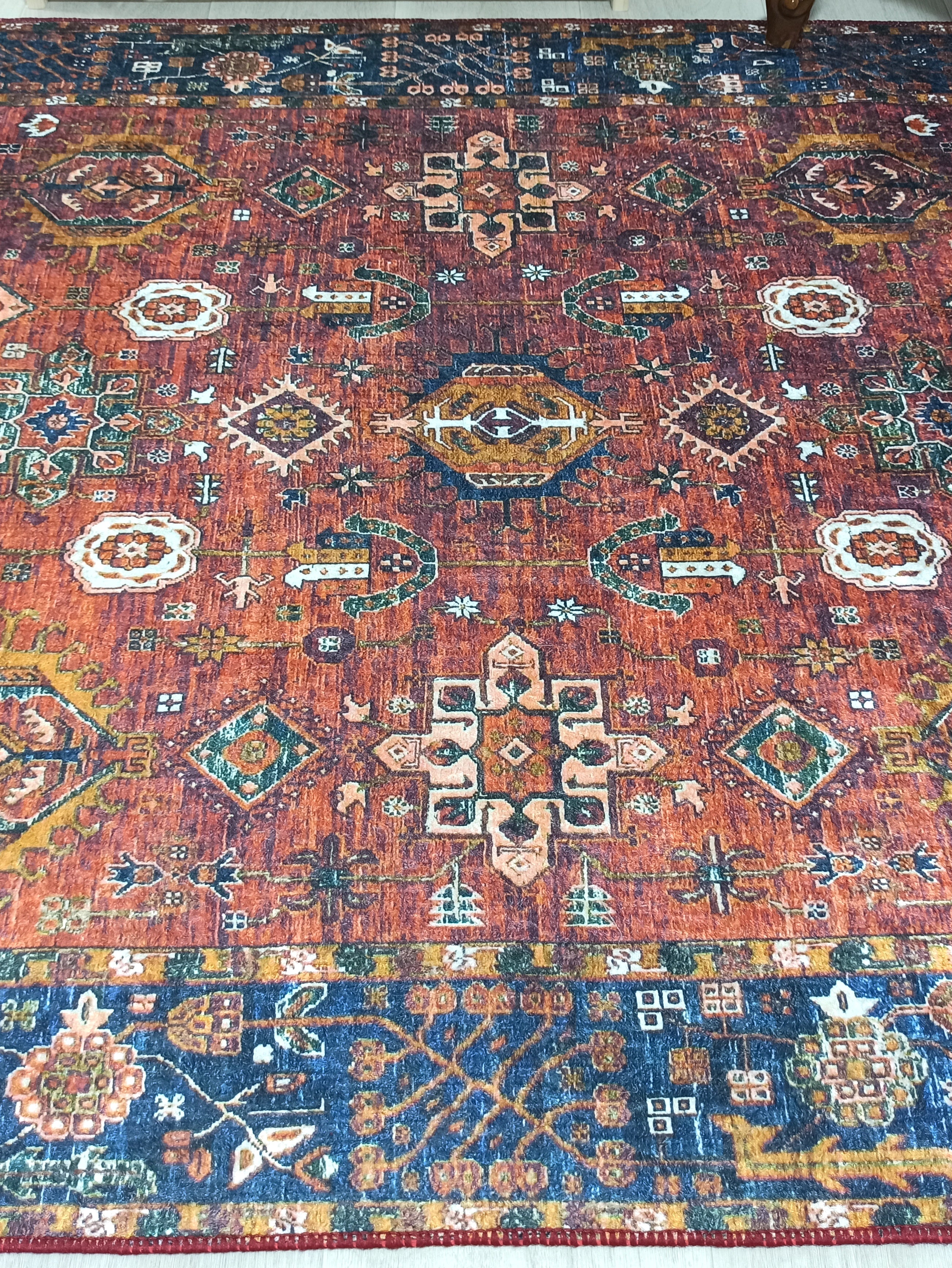 Red Turkish Vintage Traditional Carpet Modern Floor Decor Rug