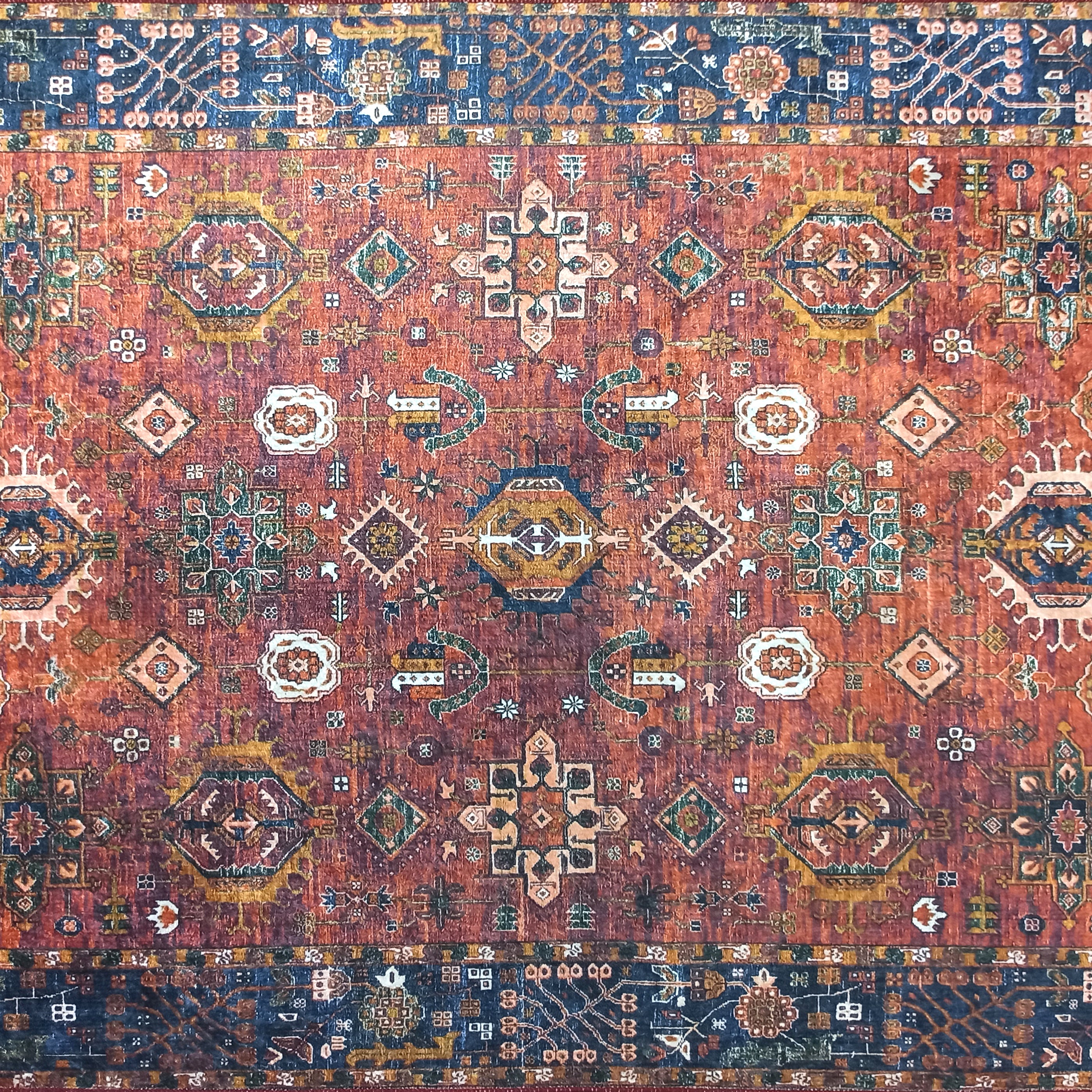 Red Turkish Vintage Traditional Carpet Modern Floor Decor Rug