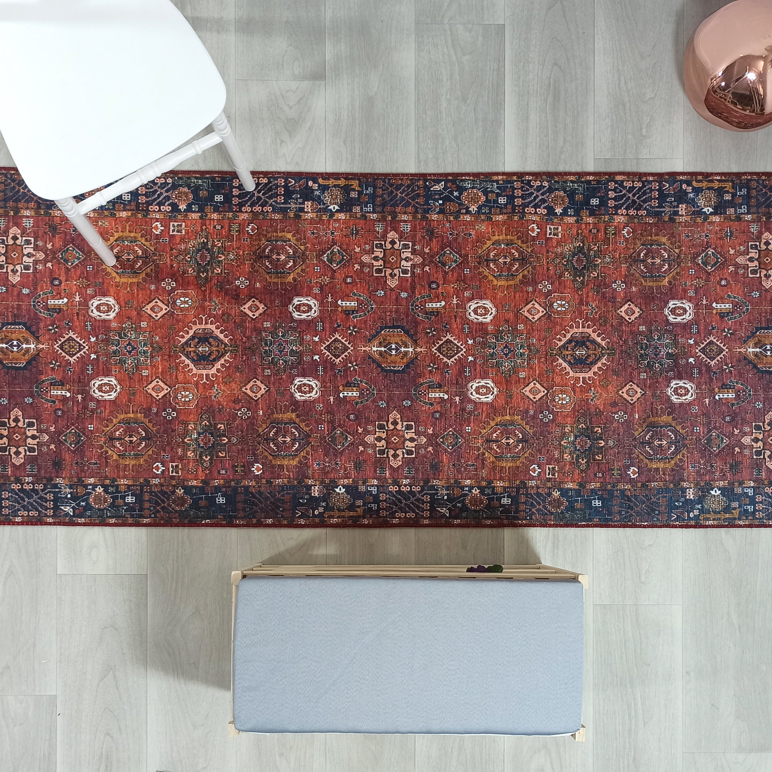 Red Turkish Vintage Traditional Carpet Modern Floor Decor Rug