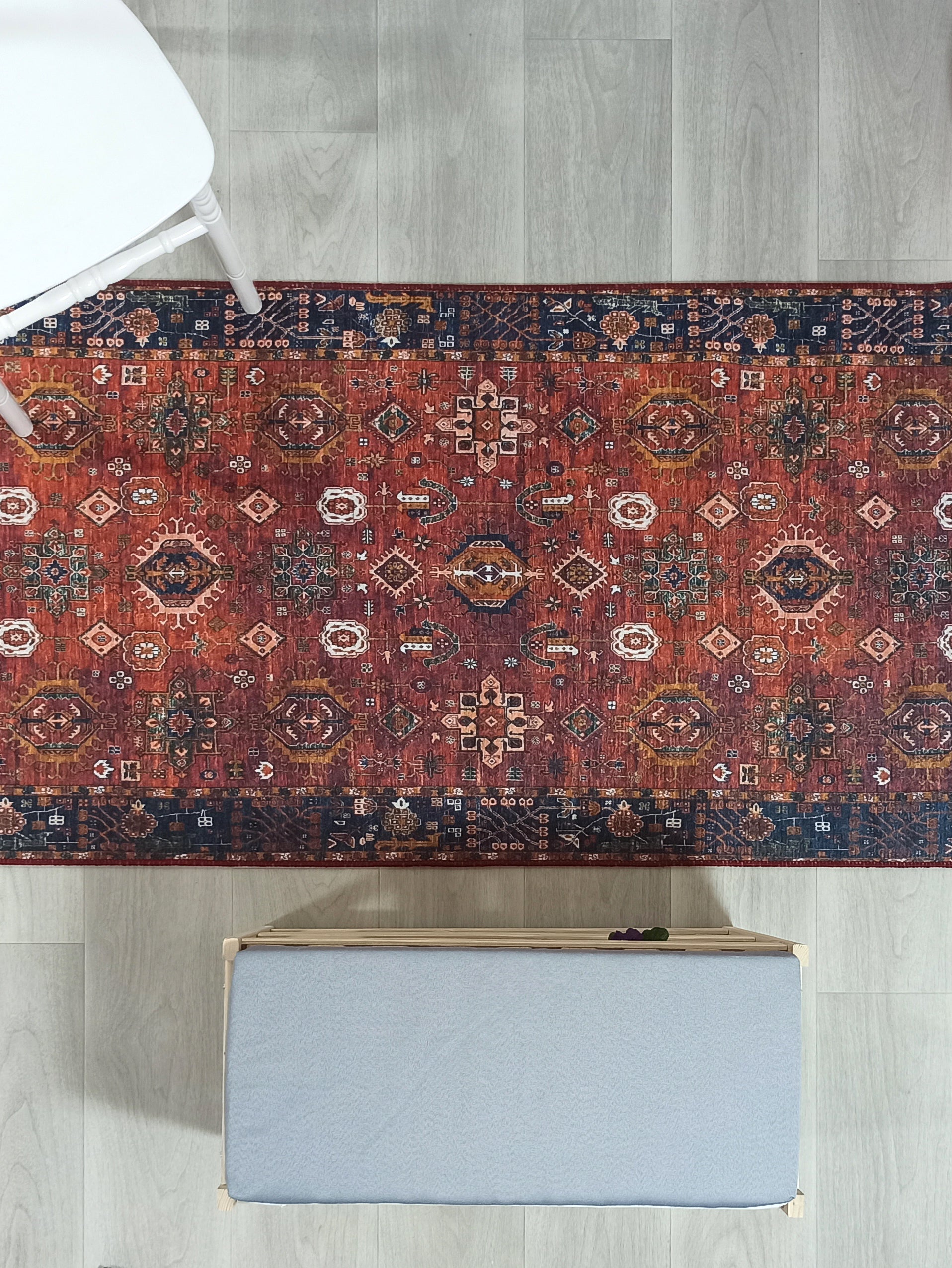 Red Turkish Vintage Traditional Carpet Modern Floor Decor Rug