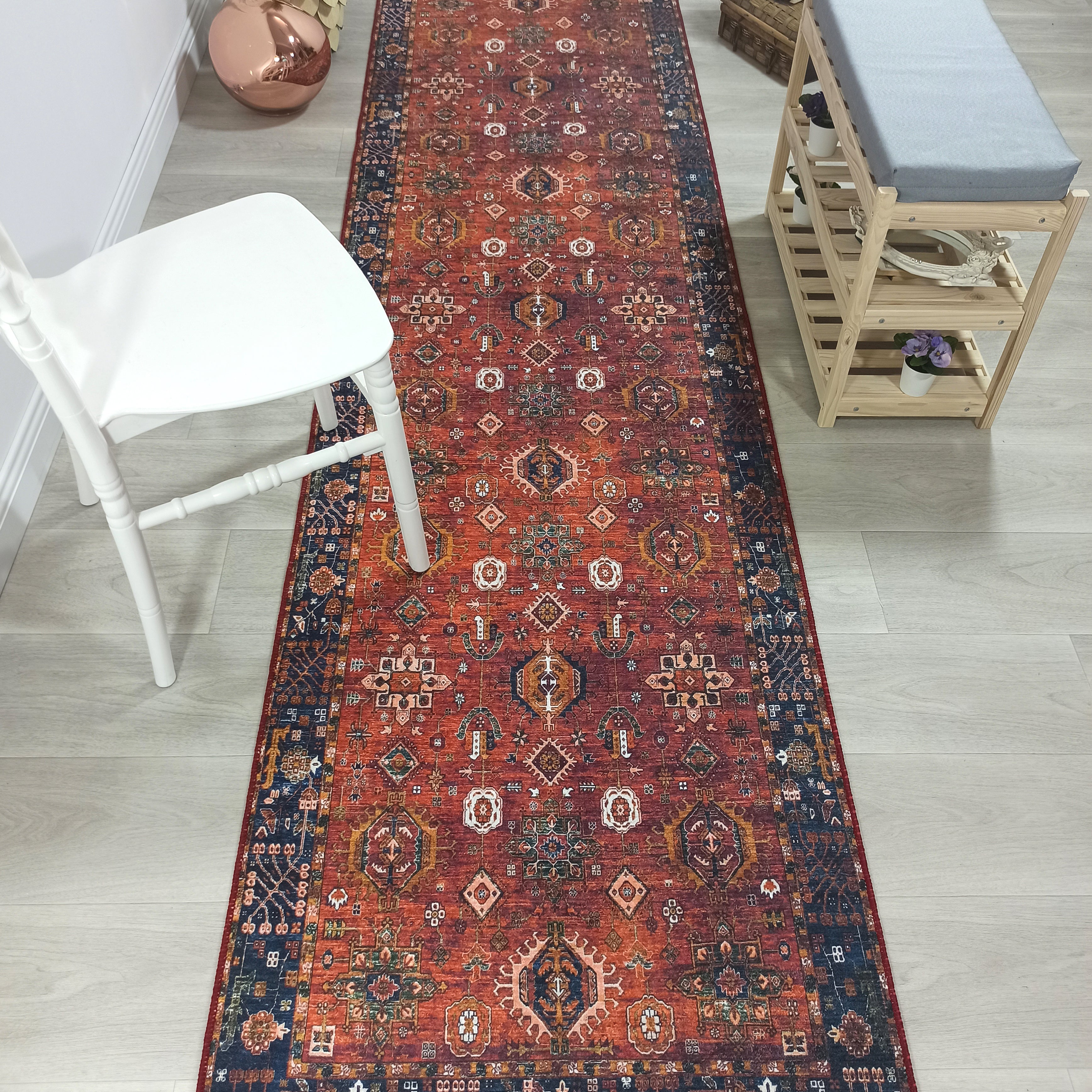 Red Turkish Vintage Traditional Carpet Modern Floor Decor Rug