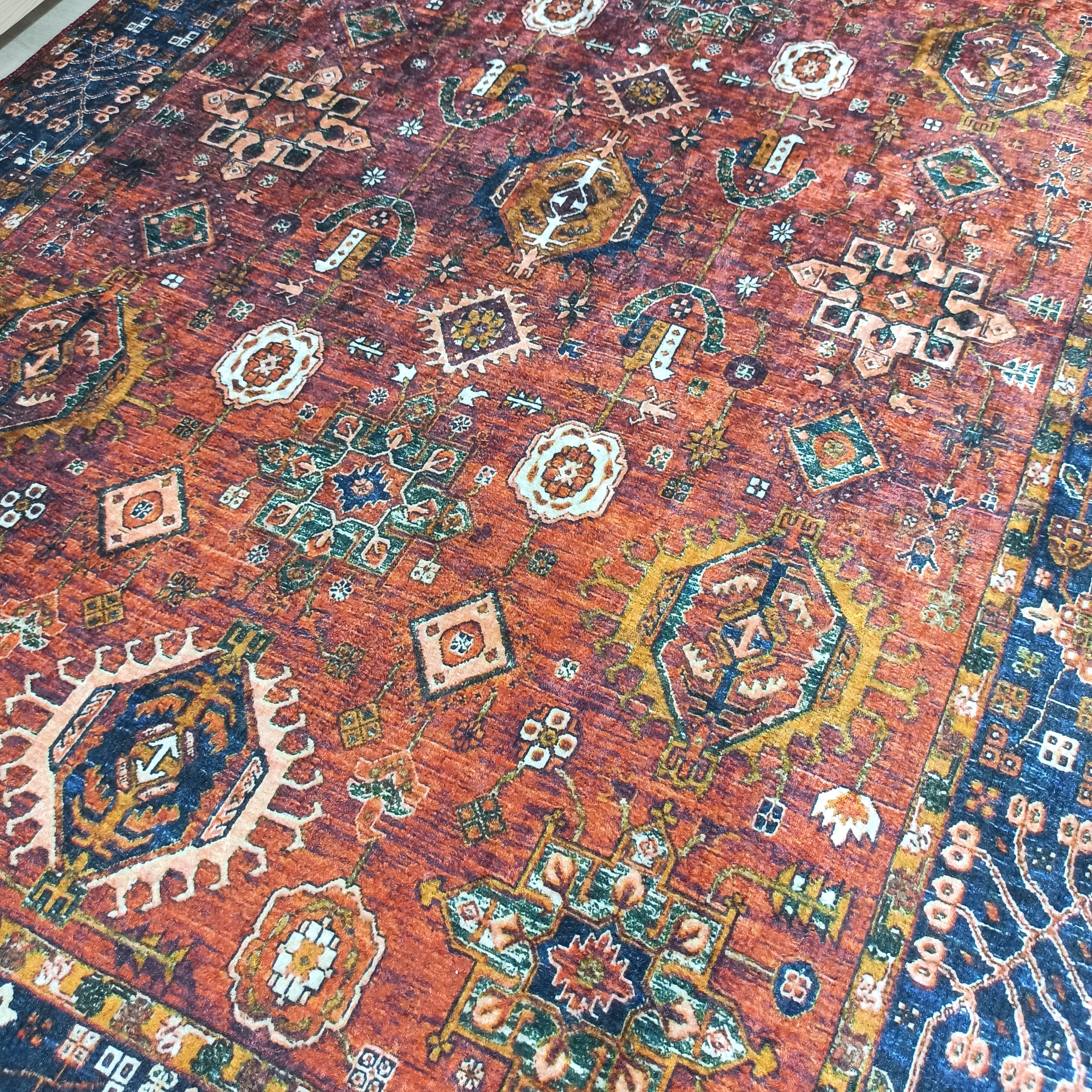 Red Turkish Vintage Traditional Carpet Modern Floor Decor Rug