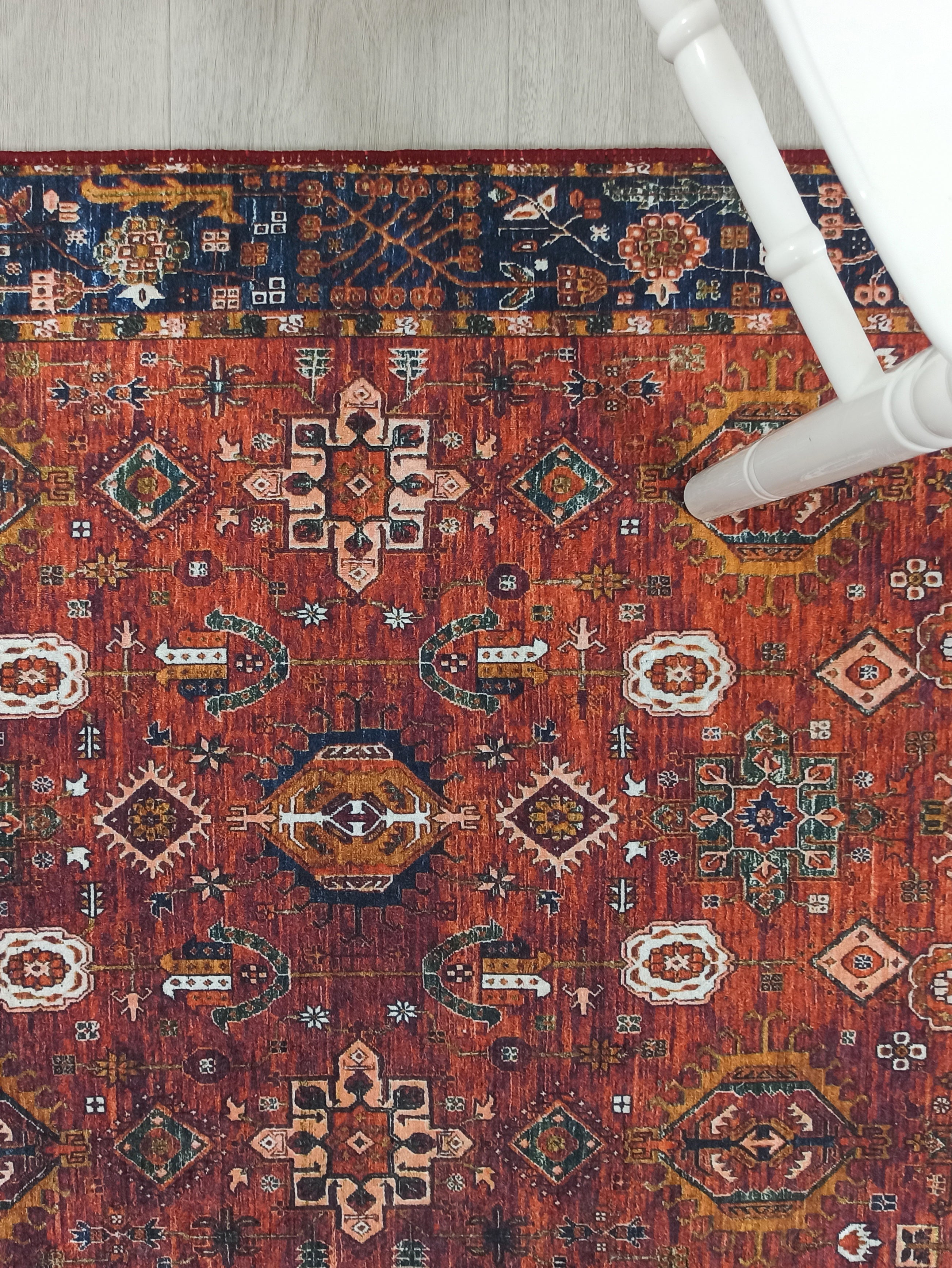 Red Turkish Vintage Traditional Carpet Modern Floor Decor Rug